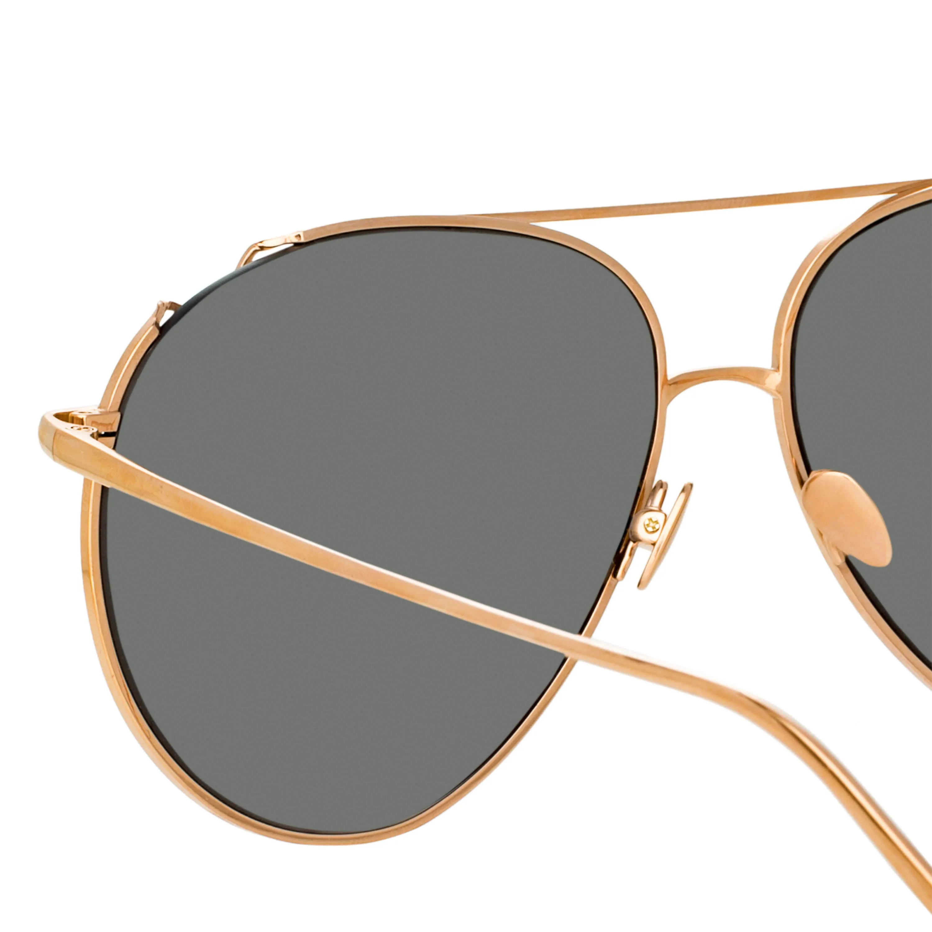Joni Aviator Sunglasses in Rose Gold and Platinum Lenses (Men's) sold by Linda Farrow product image thumbnail 5