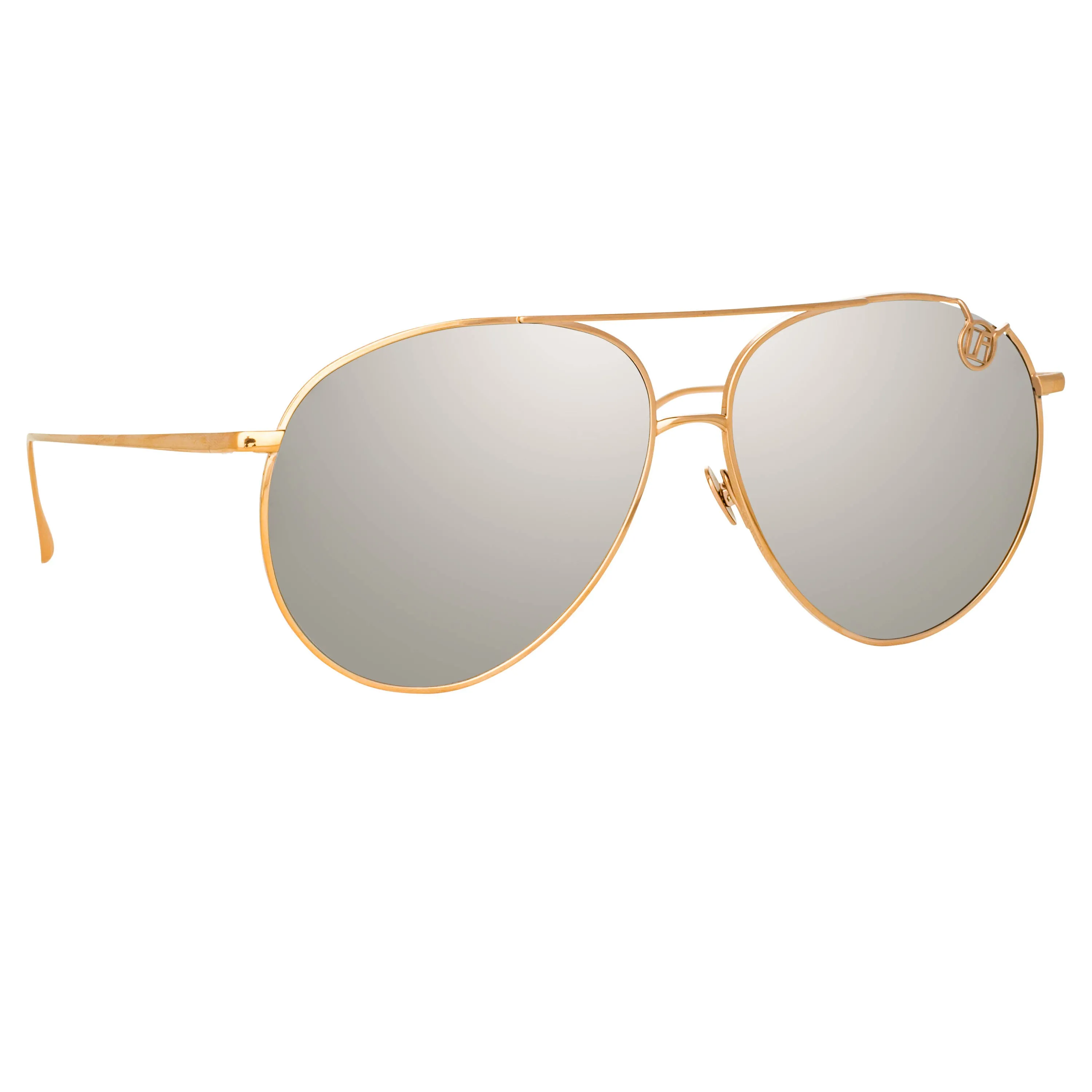 Joni Aviator Sunglasses in Rose Gold and Platinum Lenses (Men's) sold by Linda Farrow product image thumbnail 3