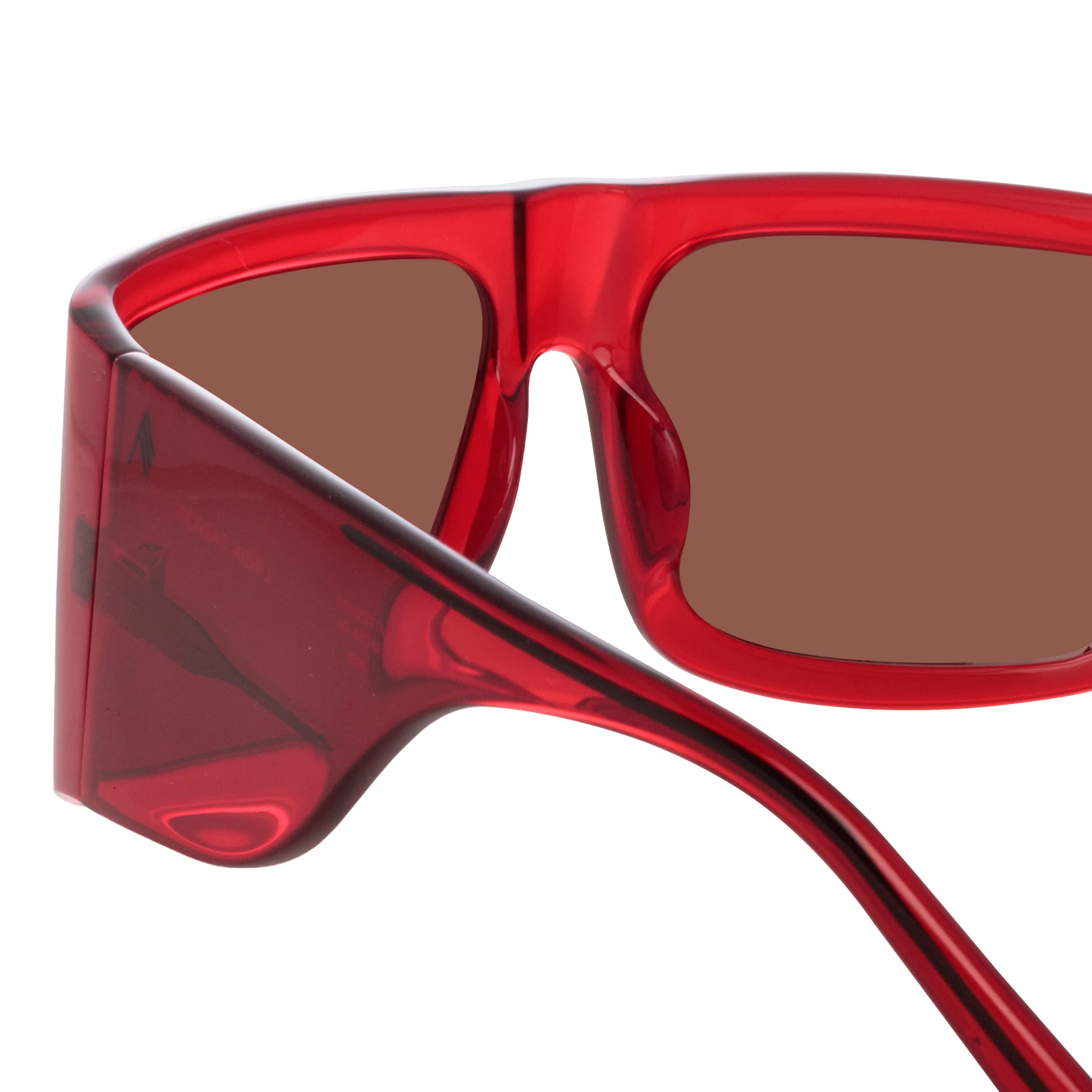 The Attico Andre Oversized Sunglasses in Red sold by Linda Farrow product image thumbnail 4