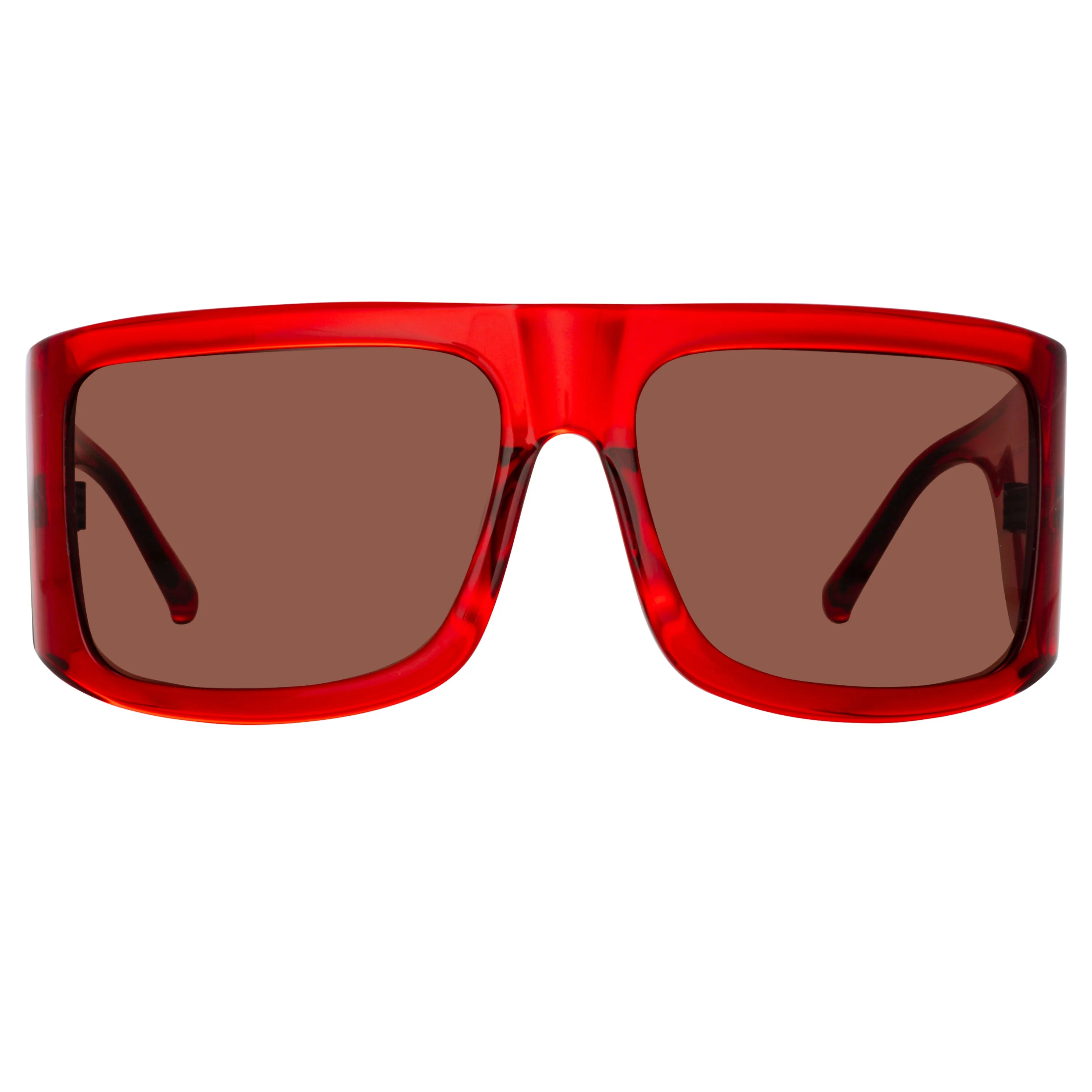 The Attico Andre Oversized Sunglasses in Red sold by Linda Farrow product image thumbnail 2