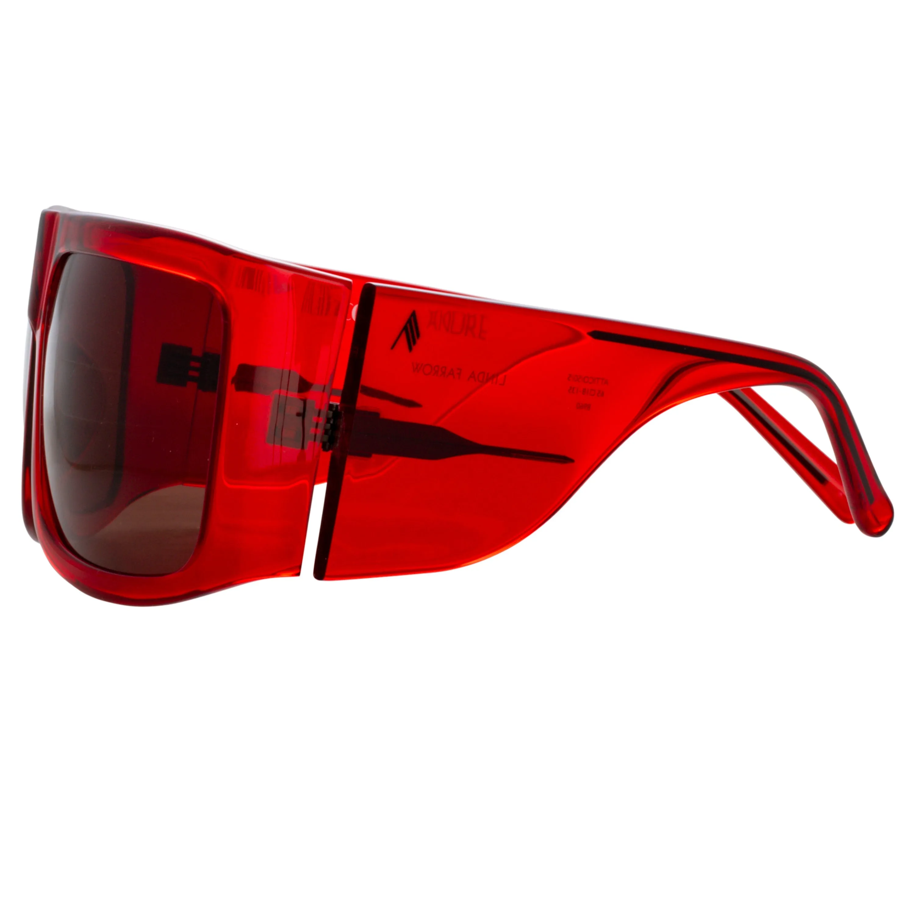 The Attico Andre Oversized Sunglasses in Red sold by Linda Farrow product image thumbnail 3