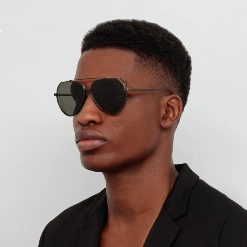 Men's Bayer Aviator Sunglasses in Nickel sold by Linda Farrow
