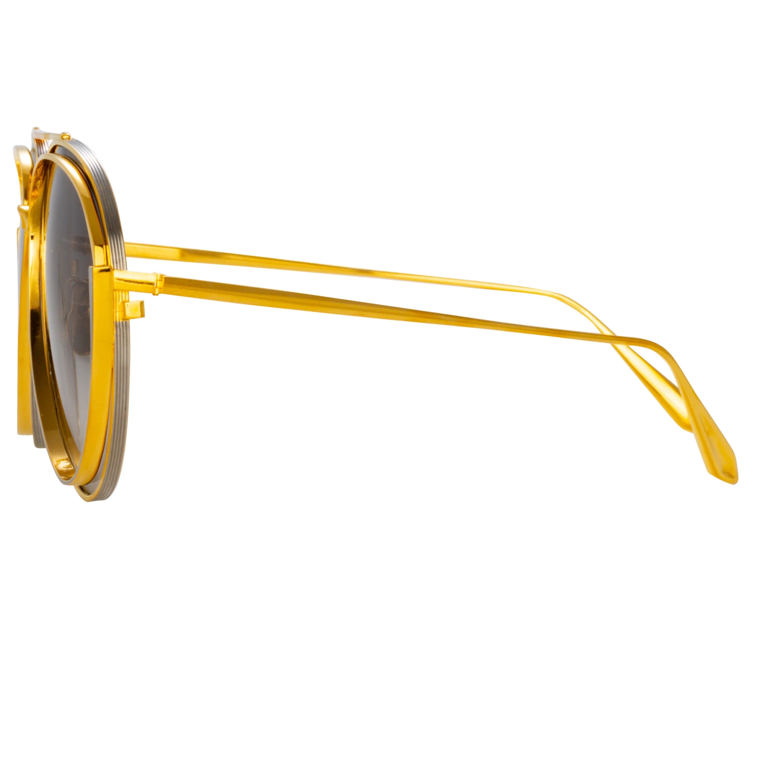 Men's Francisco Aviator Sunglasses in Yellow Gold sold by Linda Farrow product image thumbnail 4