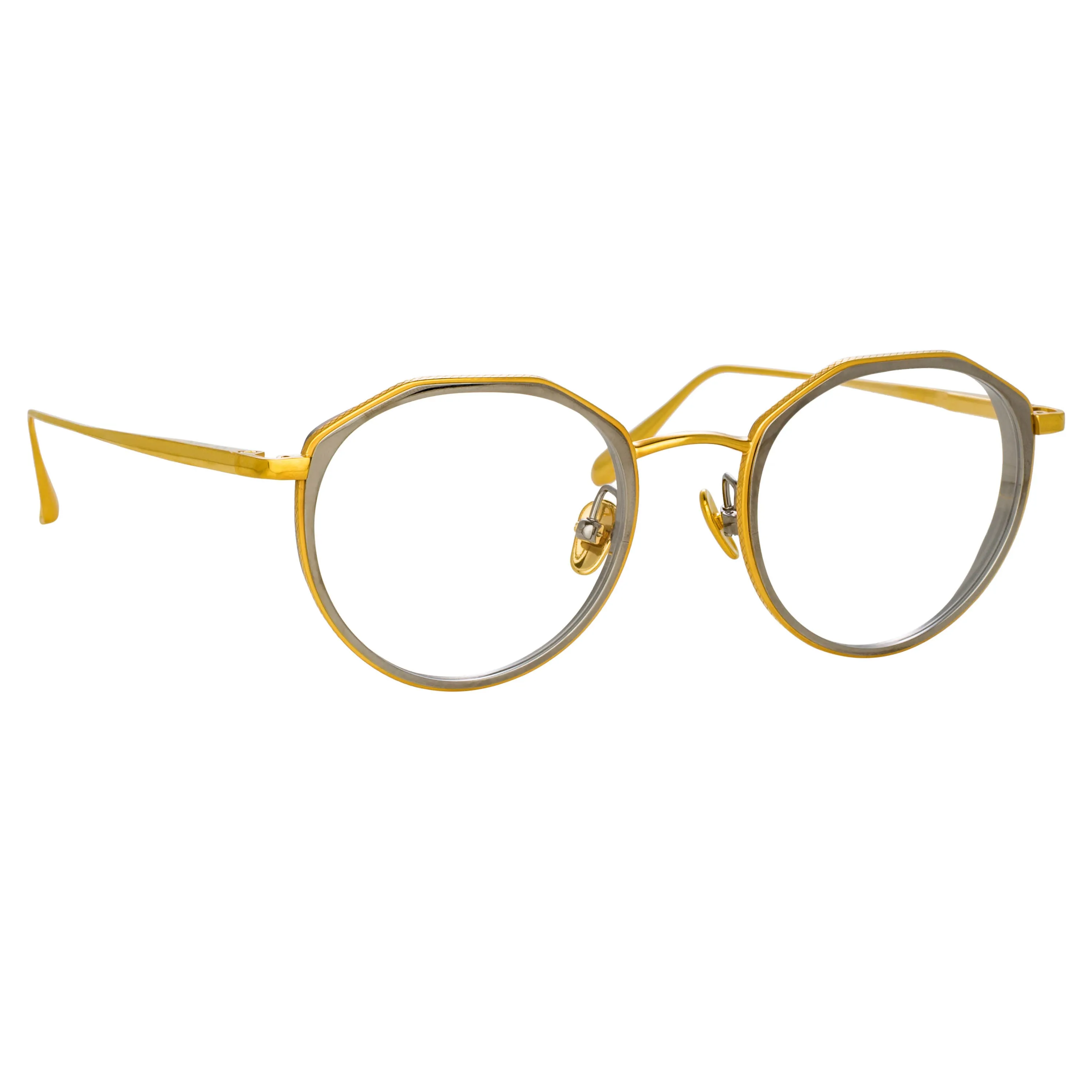 Cesar Angular Optical Frame in Yellow Gold and White Gold sold by Linda Farrow product image thumbnail 3
