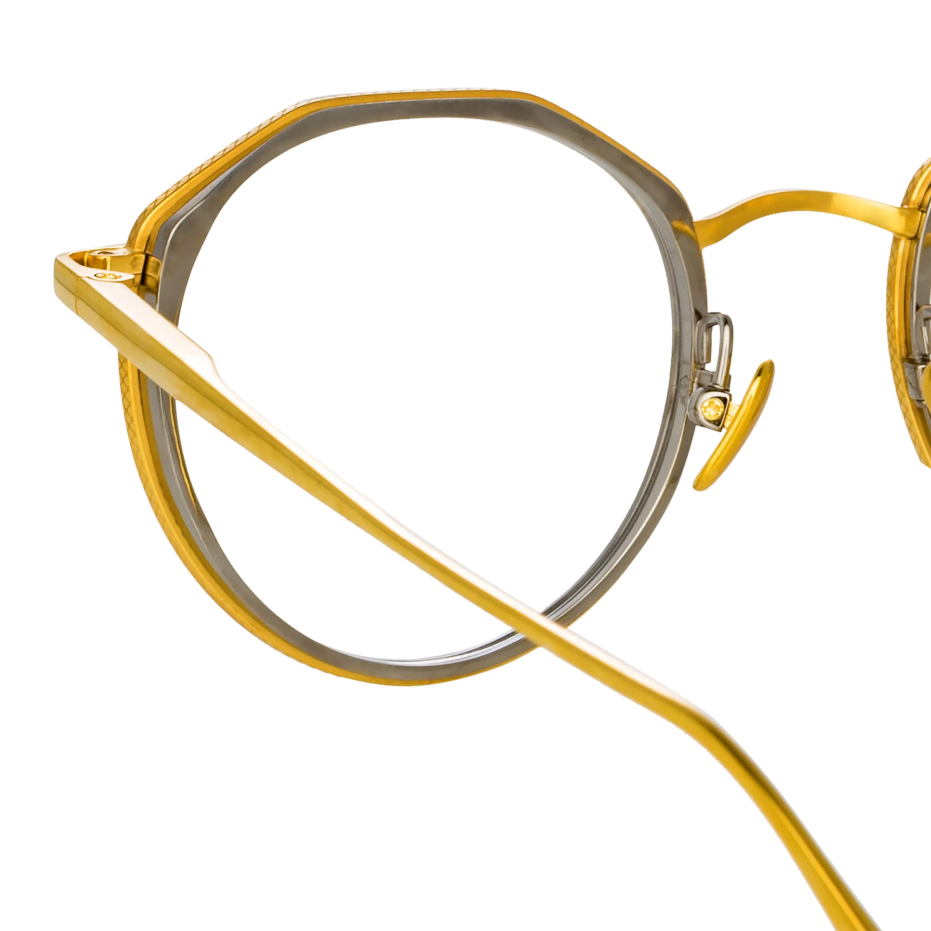 Cesar Angular Optical Frame in Yellow Gold and White Gold sold by Linda Farrow product image thumbnail 5