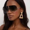 Matthew Williamson Tulip Aviator Sunglasses in Yellow Gold Tone sold by Linda Farrow