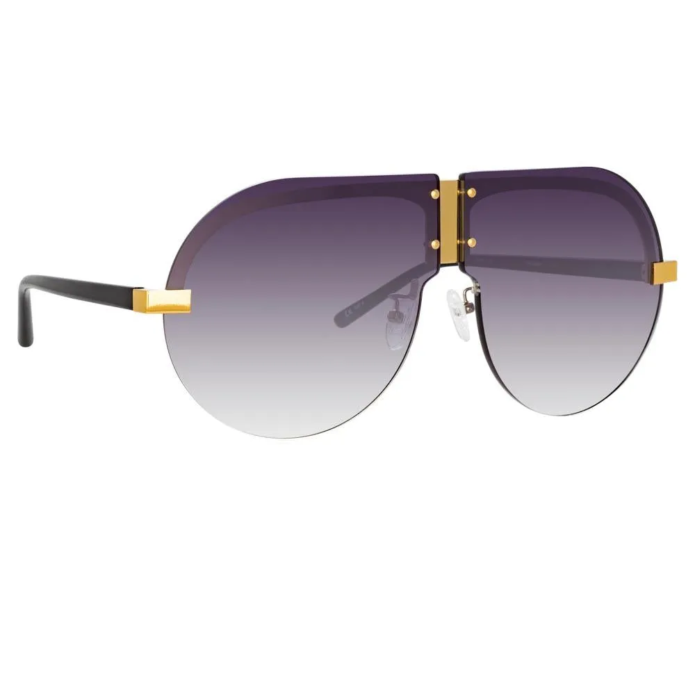 Matthew Williamson Tulip Aviator Sunglasses in Yellow Gold Tone sold by Linda Farrow product image thumbnail 3