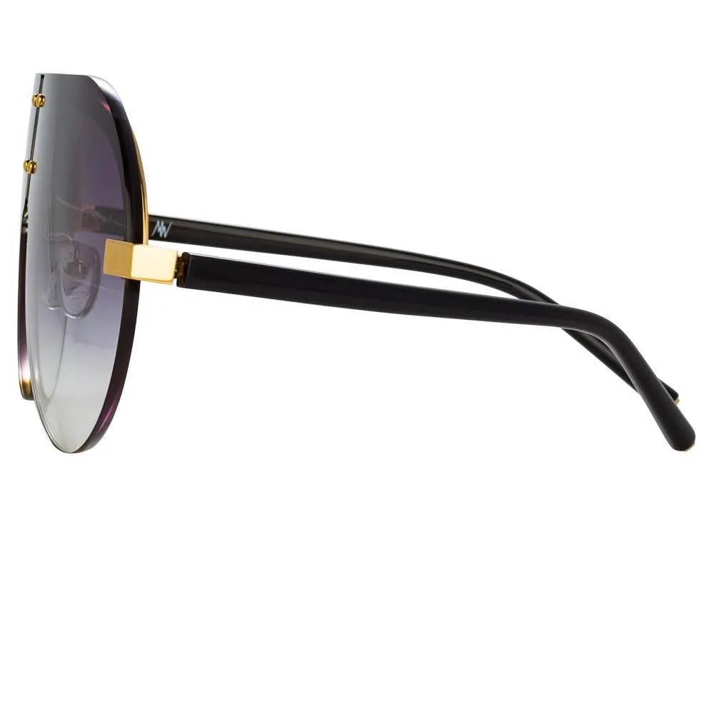 Matthew Williamson Tulip Aviator Sunglasses in Yellow Gold Tone sold by Linda Farrow product image thumbnail 4