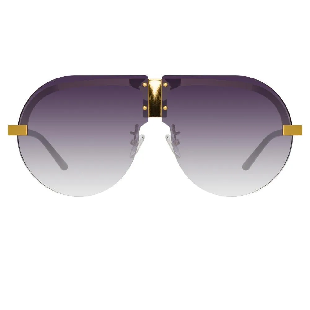Matthew Williamson Tulip Aviator Sunglasses in Yellow Gold Tone sold by Linda Farrow