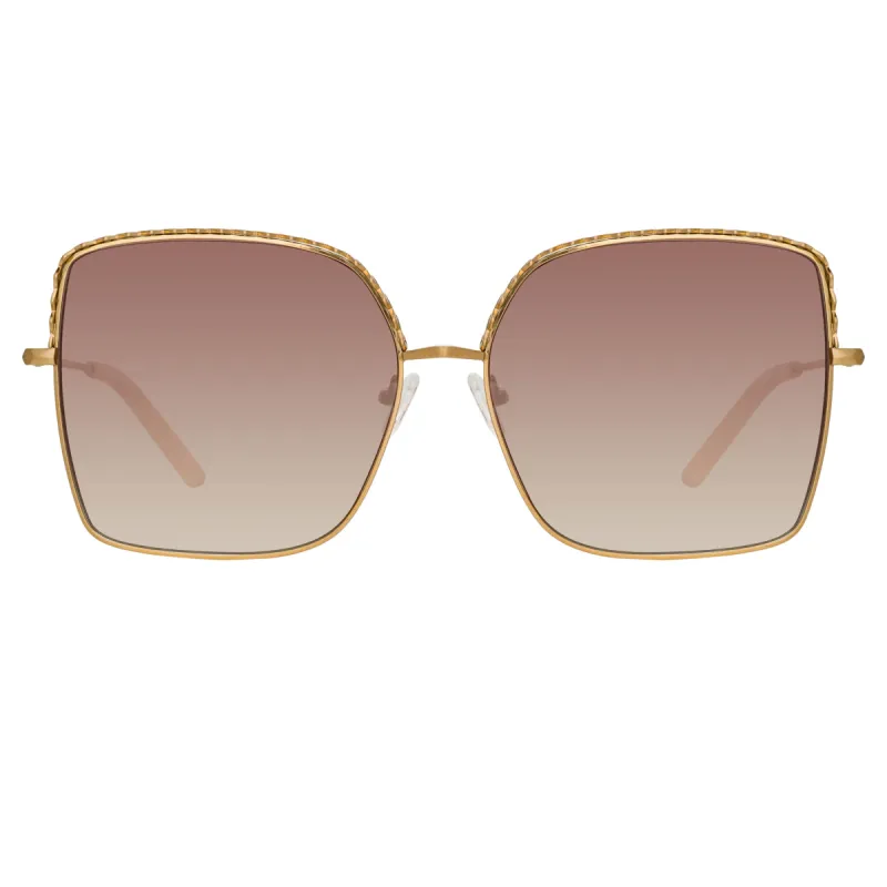 Matthew Williamson Clematis Sunglasses in Light Gold sold by Linda Farrow
