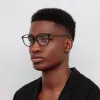 Men's Park Optical D-Frame in Black and Matt Nickel sold by Linda Farrow