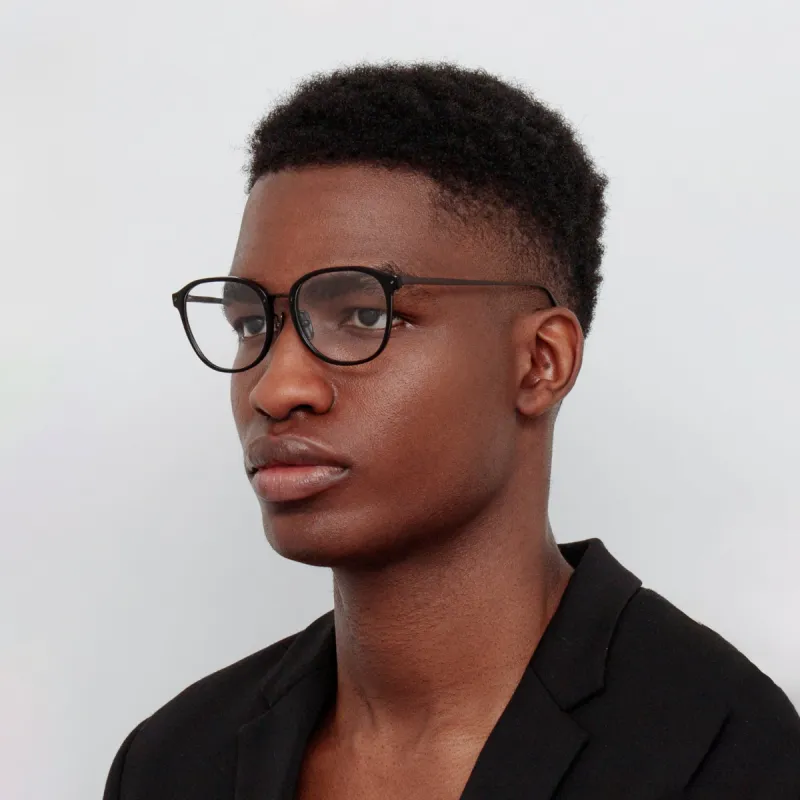 Men's Park Optical D-Frame in Black and Matt Nickel sold by Linda Farrow