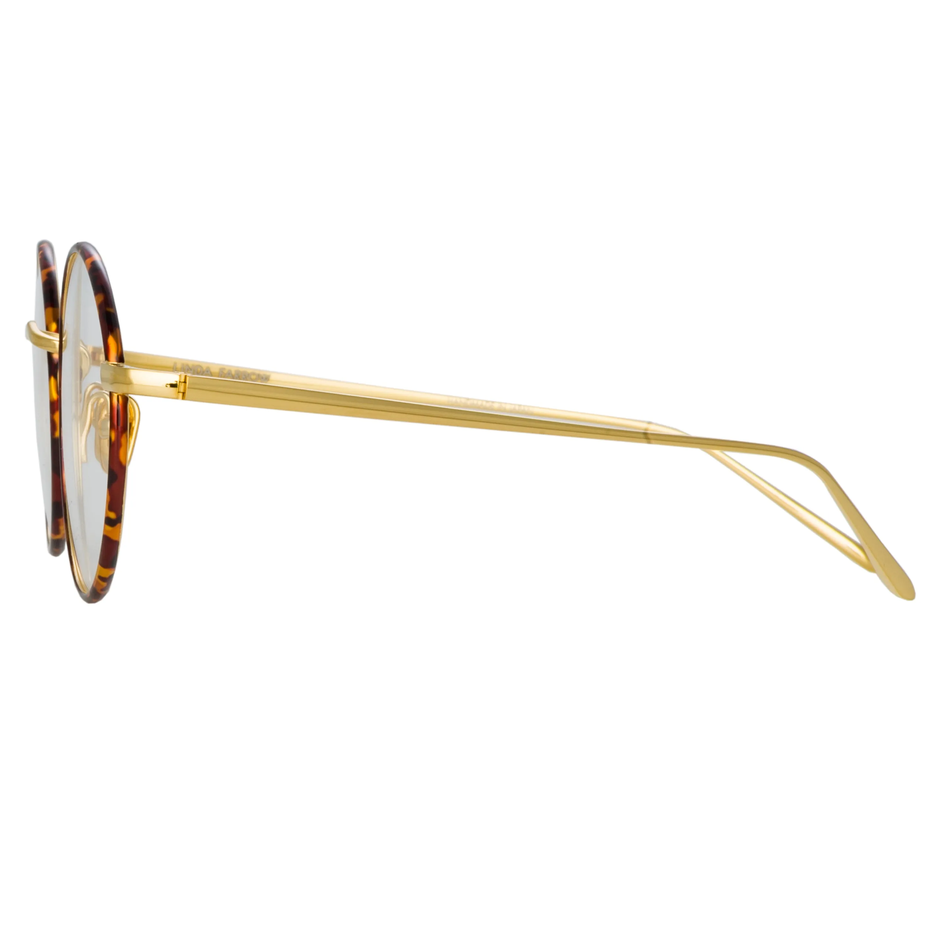Adams Oval Optical Frame in Yellow Gold and Tortoiseshell sold by Linda Farrow product image thumbnail 3