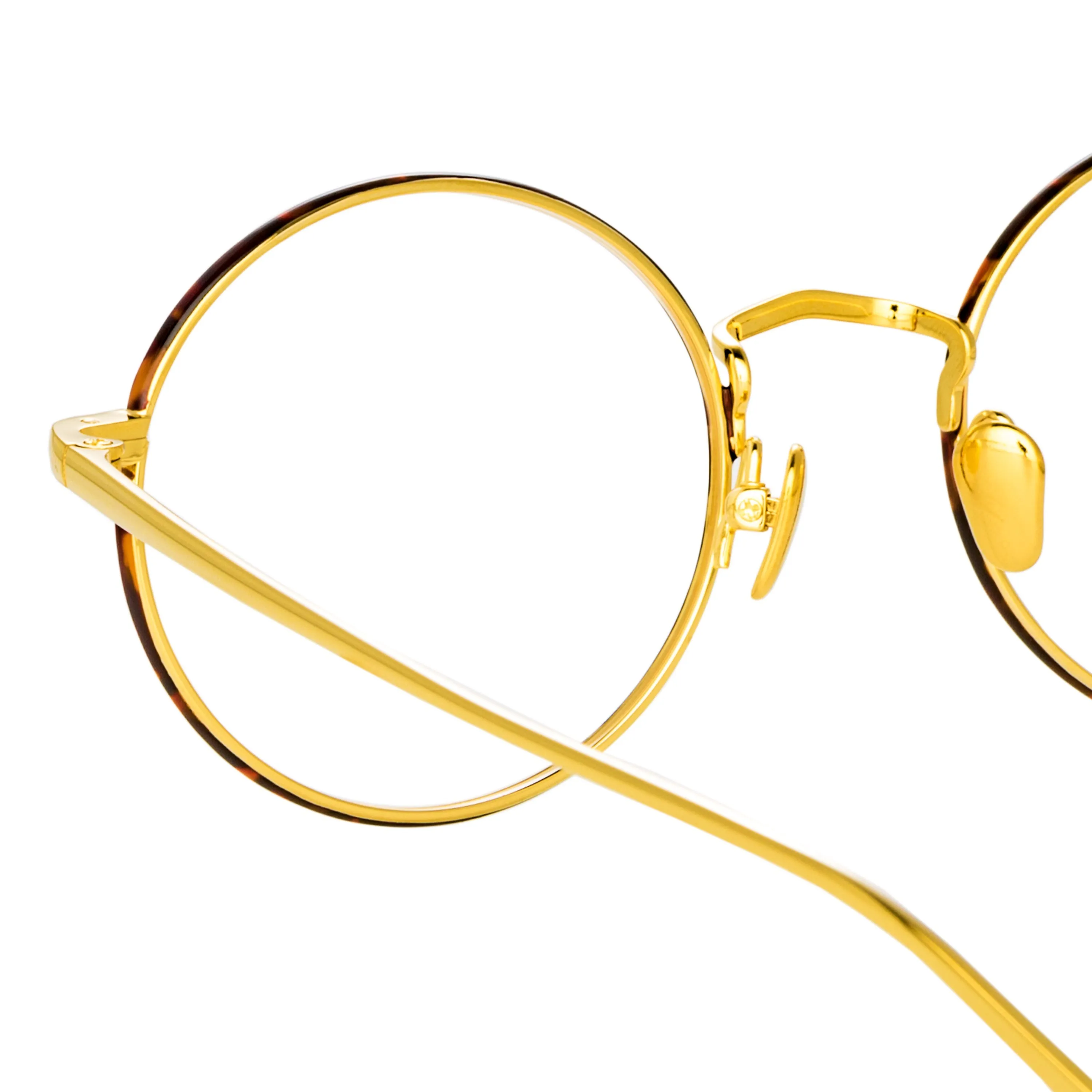 Adams Oval Optical Frame in Yellow Gold and Tortoiseshell sold by Linda Farrow product image thumbnail 4