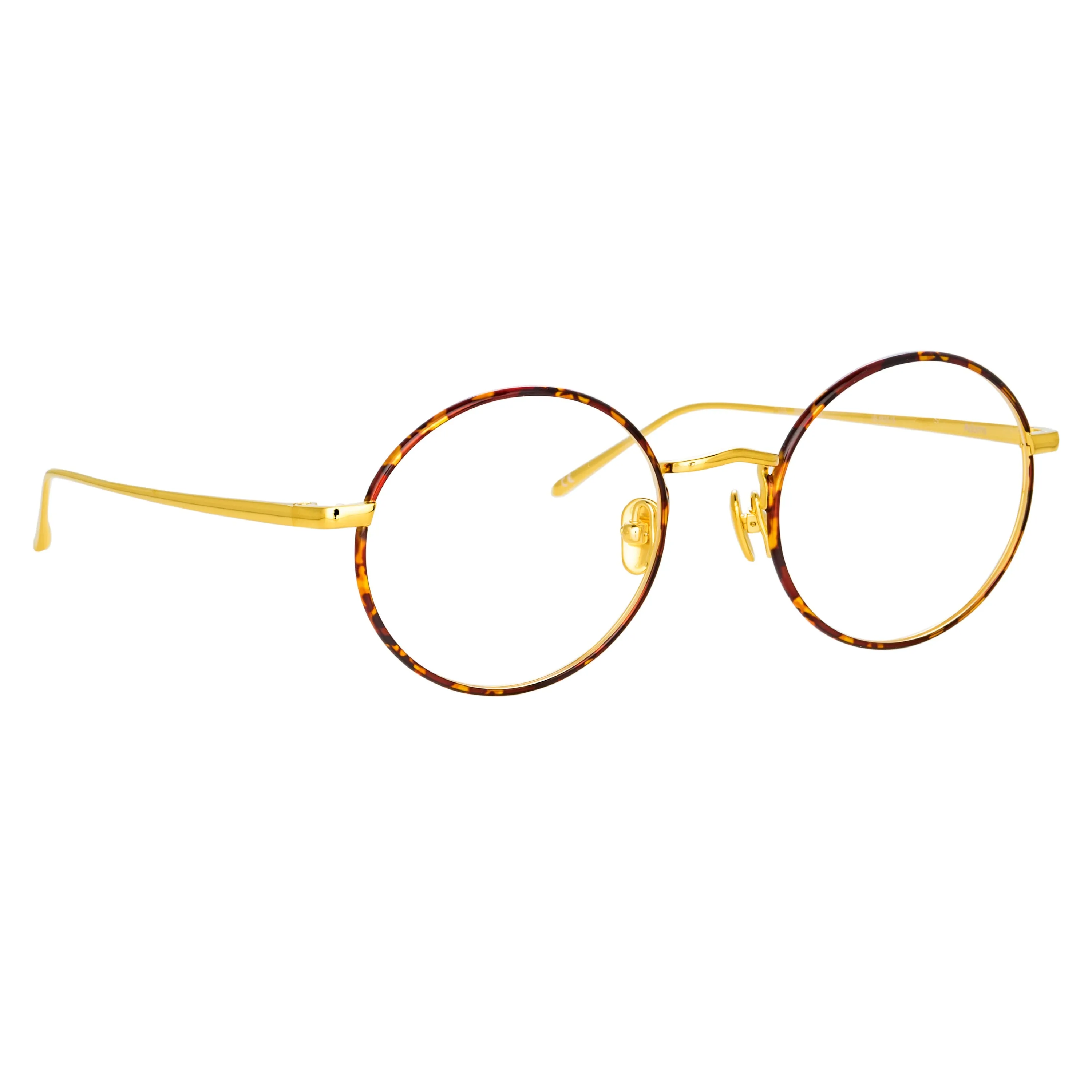 Adams Oval Optical Frame in Yellow Gold and Tortoiseshell sold by Linda Farrow product image thumbnail 2