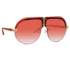 Matthew Williamson Tulip Aviator Sunglasses in Light Gold Tone sold by Linda Farrow