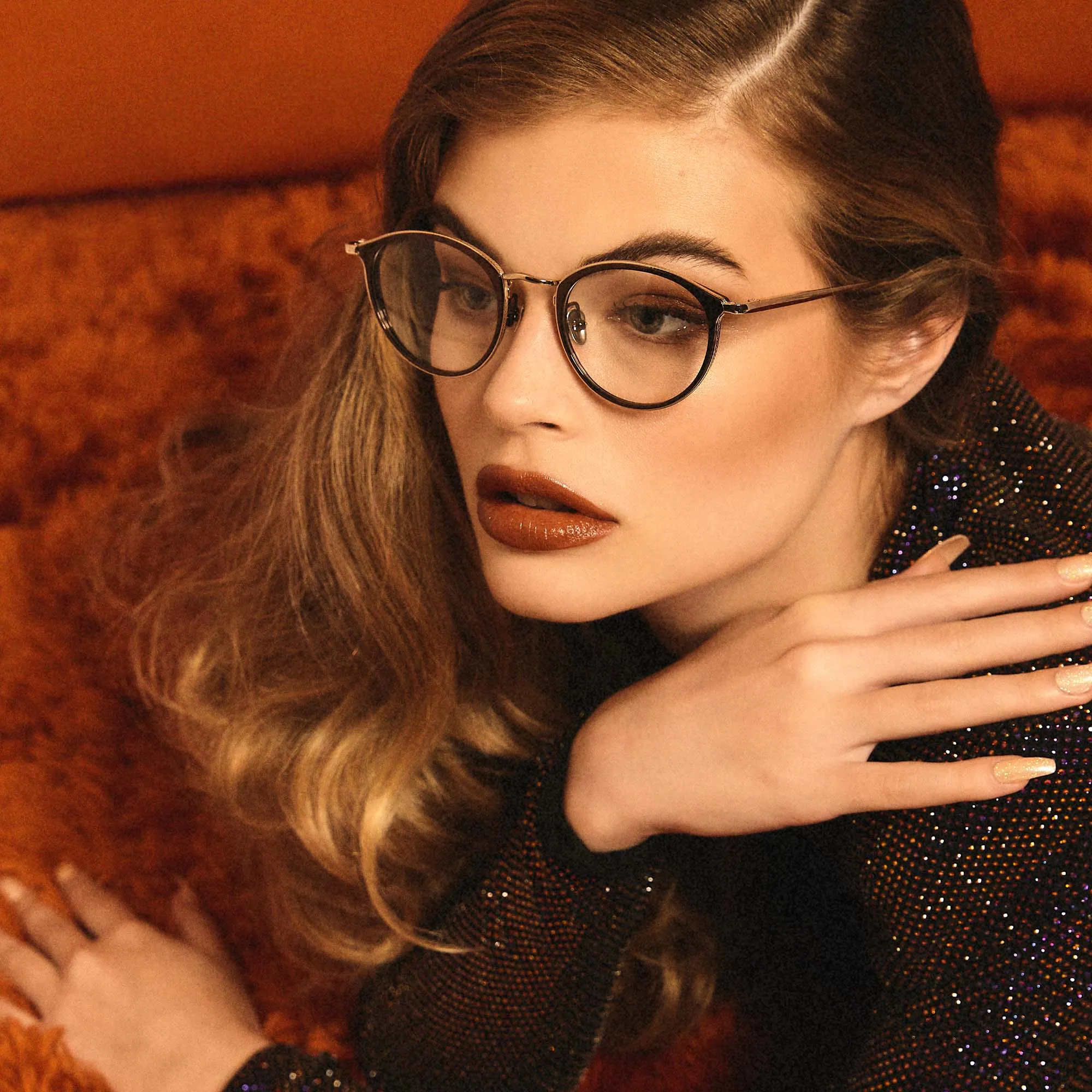 Luis Oval Optical Frame in Yellow Gold and Black sold by Linda Farrow