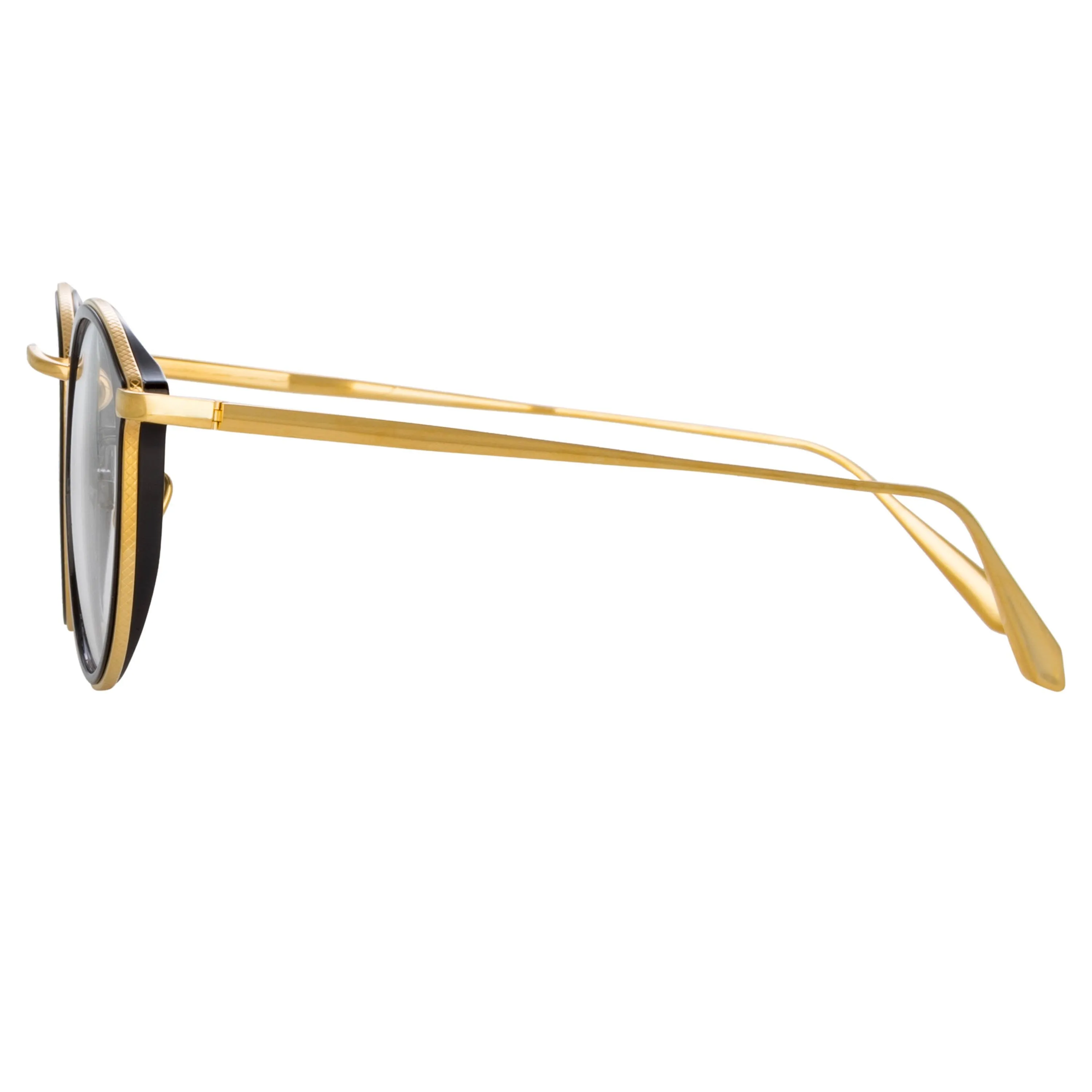 Luis Oval Optical Frame in Yellow Gold and Black sold by Linda Farrow product image thumbnail 4