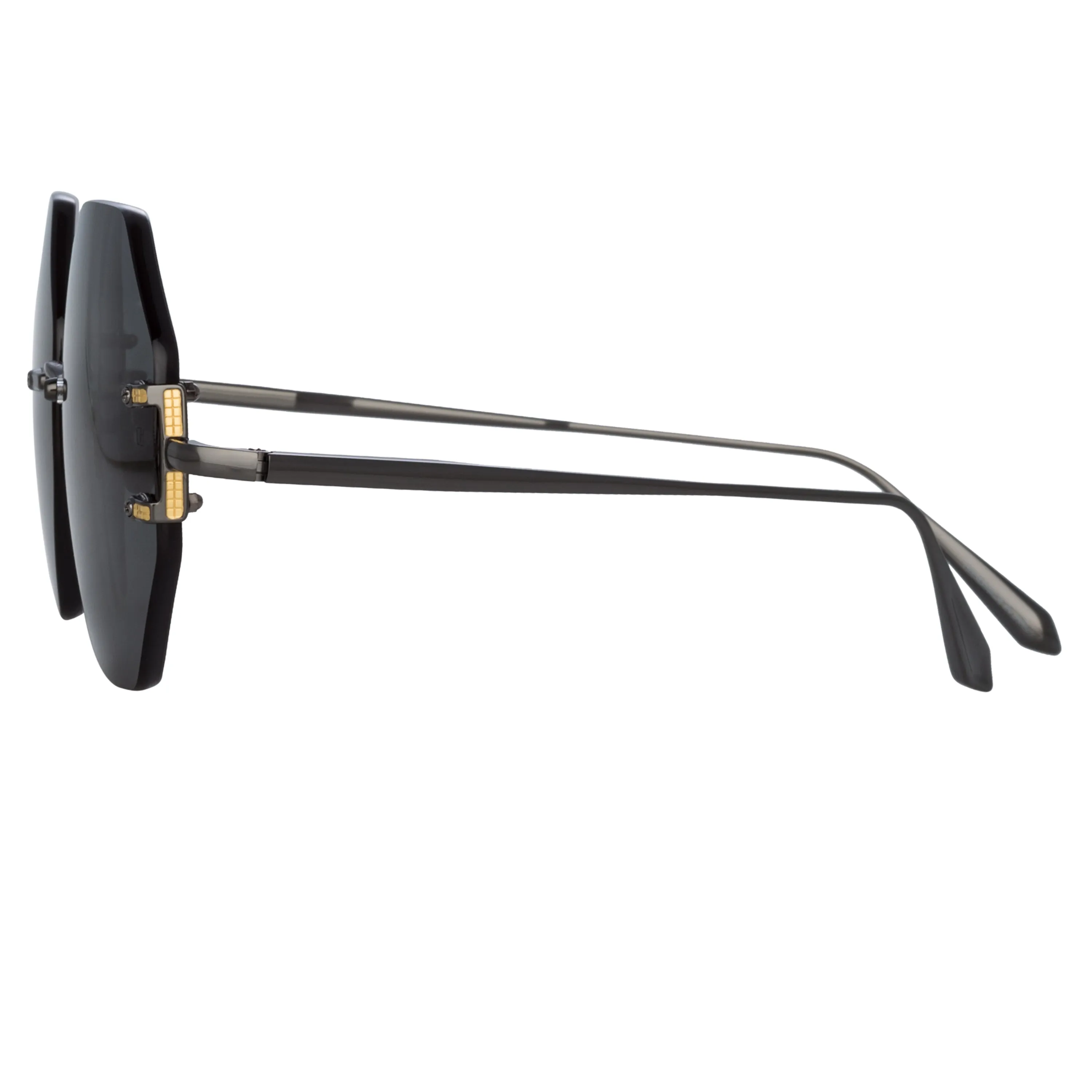 Arua Hexagon Sunglasses in Nickel sold by Linda Farrow product image thumbnail 4