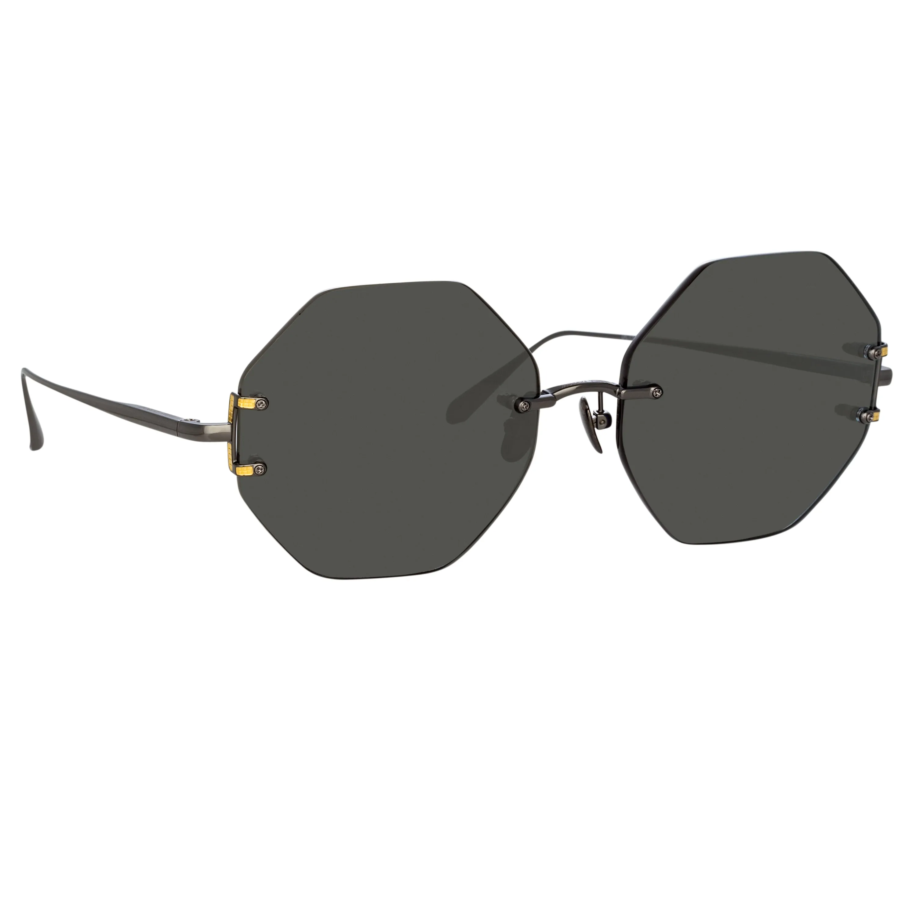 Arua Hexagon Sunglasses in Nickel sold by Linda Farrow product image thumbnail 2