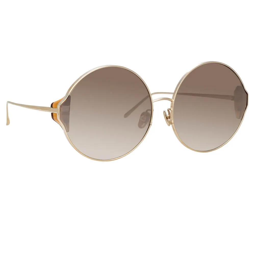 Carousel Round Sunglasses in Light Gold sold by Linda Farrow product image thumbnail 2