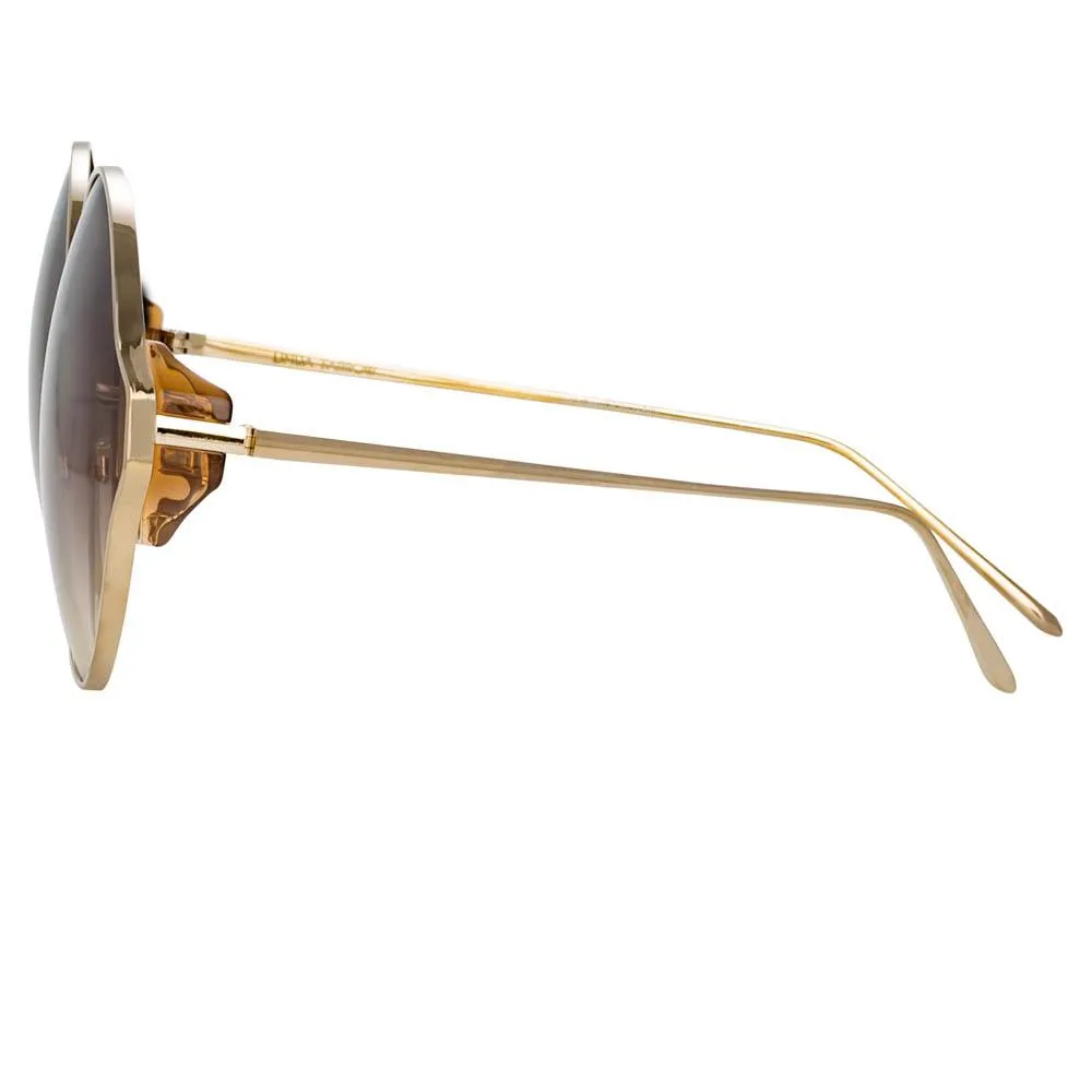 Carousel Round Sunglasses in Light Gold sold by Linda Farrow product image thumbnail 3