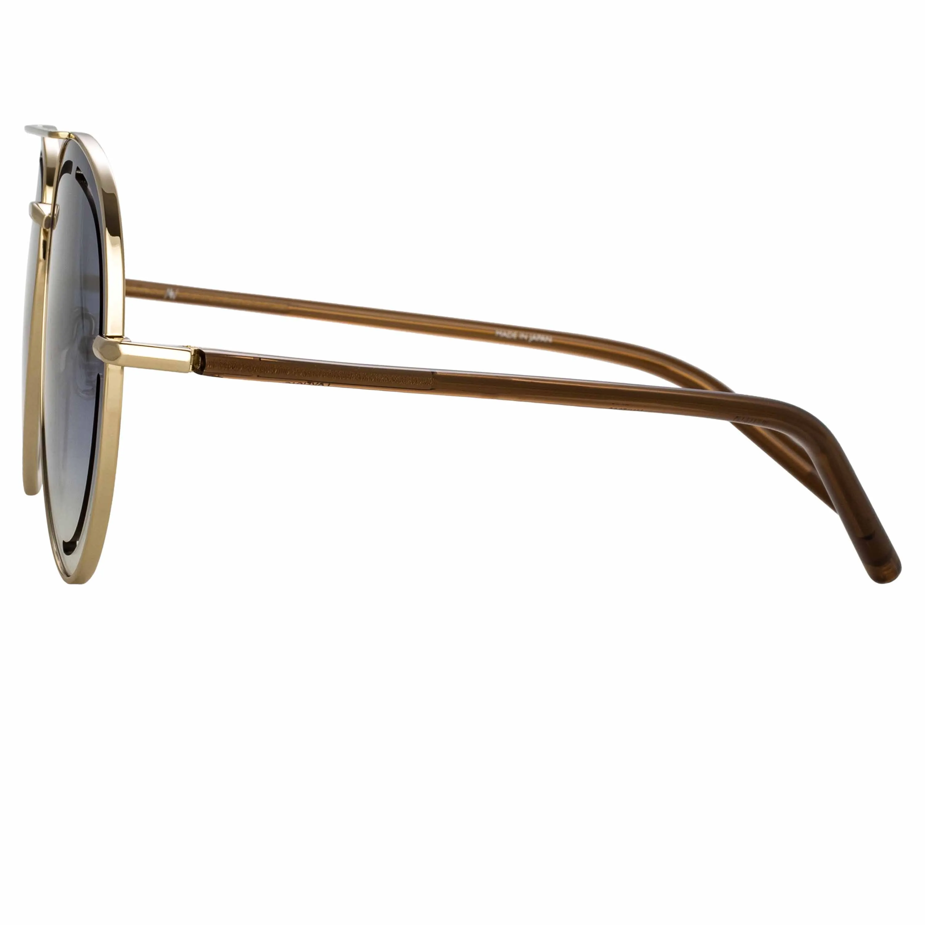 Matthew Williamson Foxglove Sunglasses in Light Gold and Blue sold by Linda Farrow product image thumbnail 3