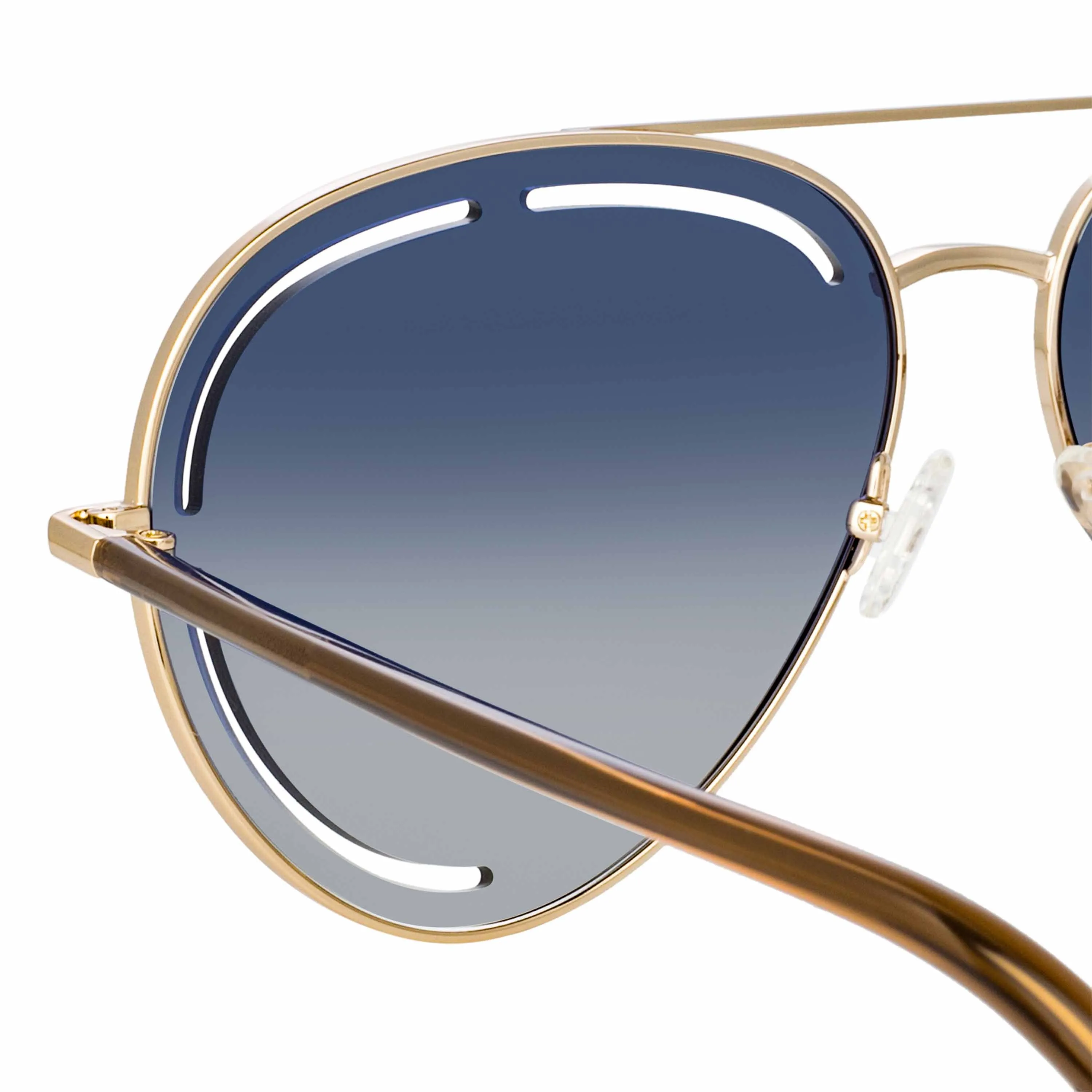 Matthew Williamson Foxglove Sunglasses in Light Gold and Blue sold by Linda Farrow product image thumbnail 4