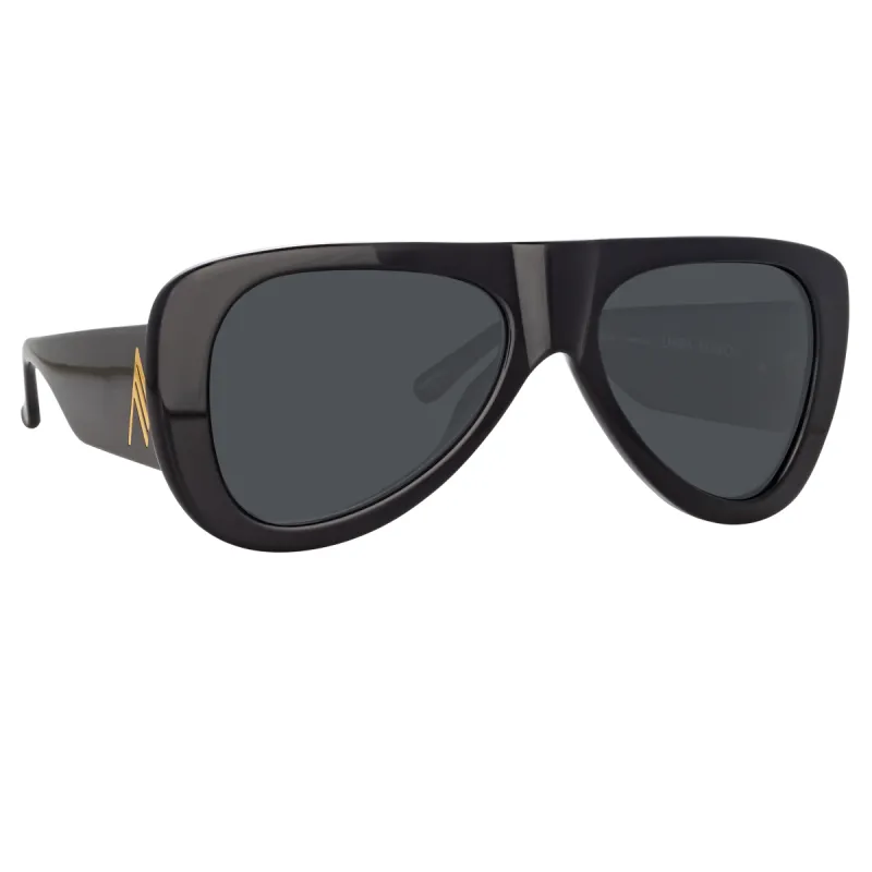 The Attico Edie Aviator Sunglasses in Black sold by Linda Farrow