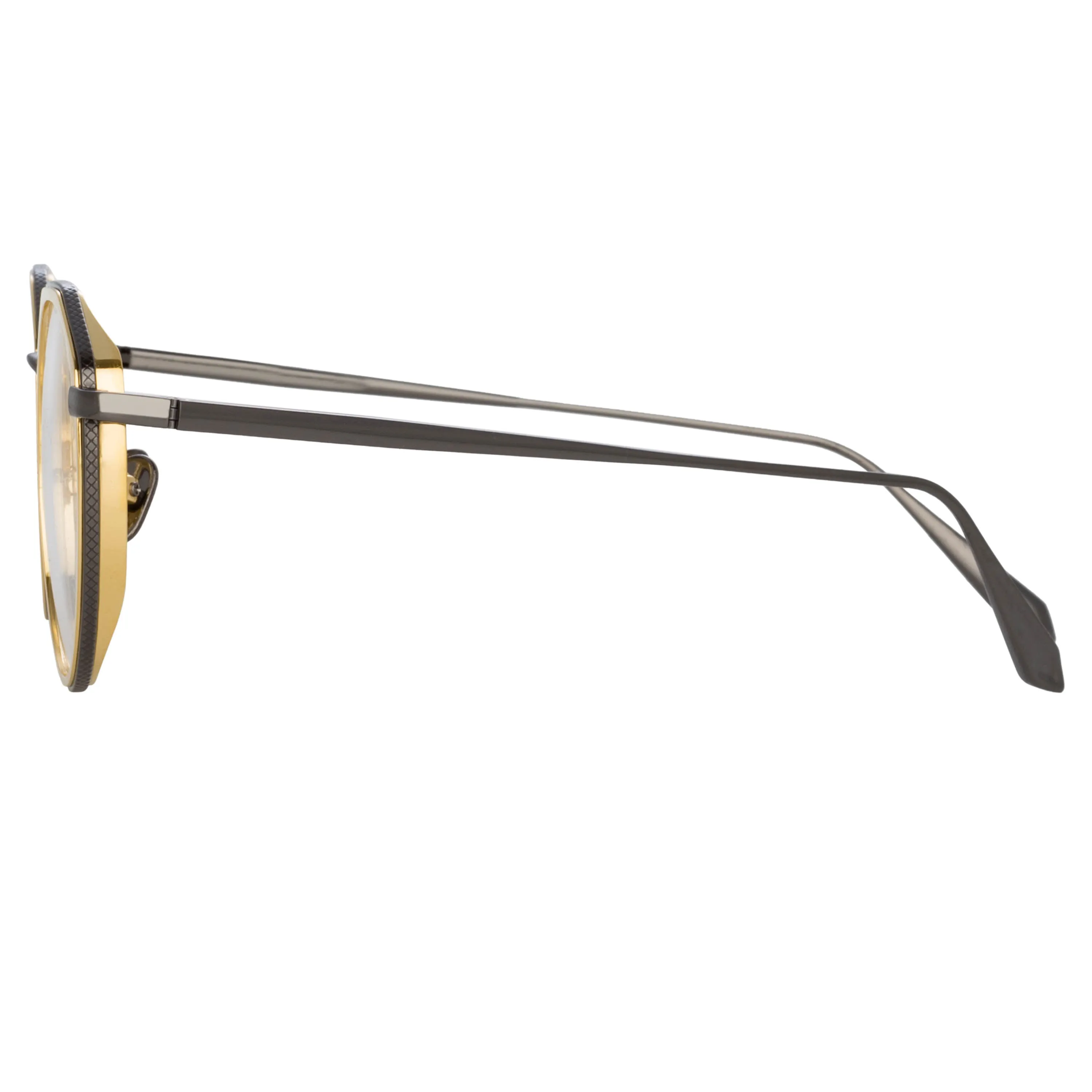 Cesar Angular Optical Frame in Nickel and Yellow Gold sold by Linda Farrow product image thumbnail 4