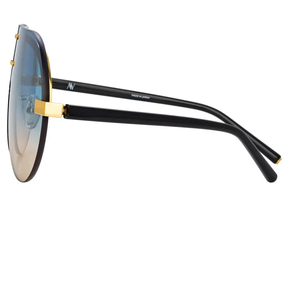 Matthew Williamson Tulip Aviator Sunglasses in Yellow Gold Tone sold by Linda Farrow product image thumbnail 3