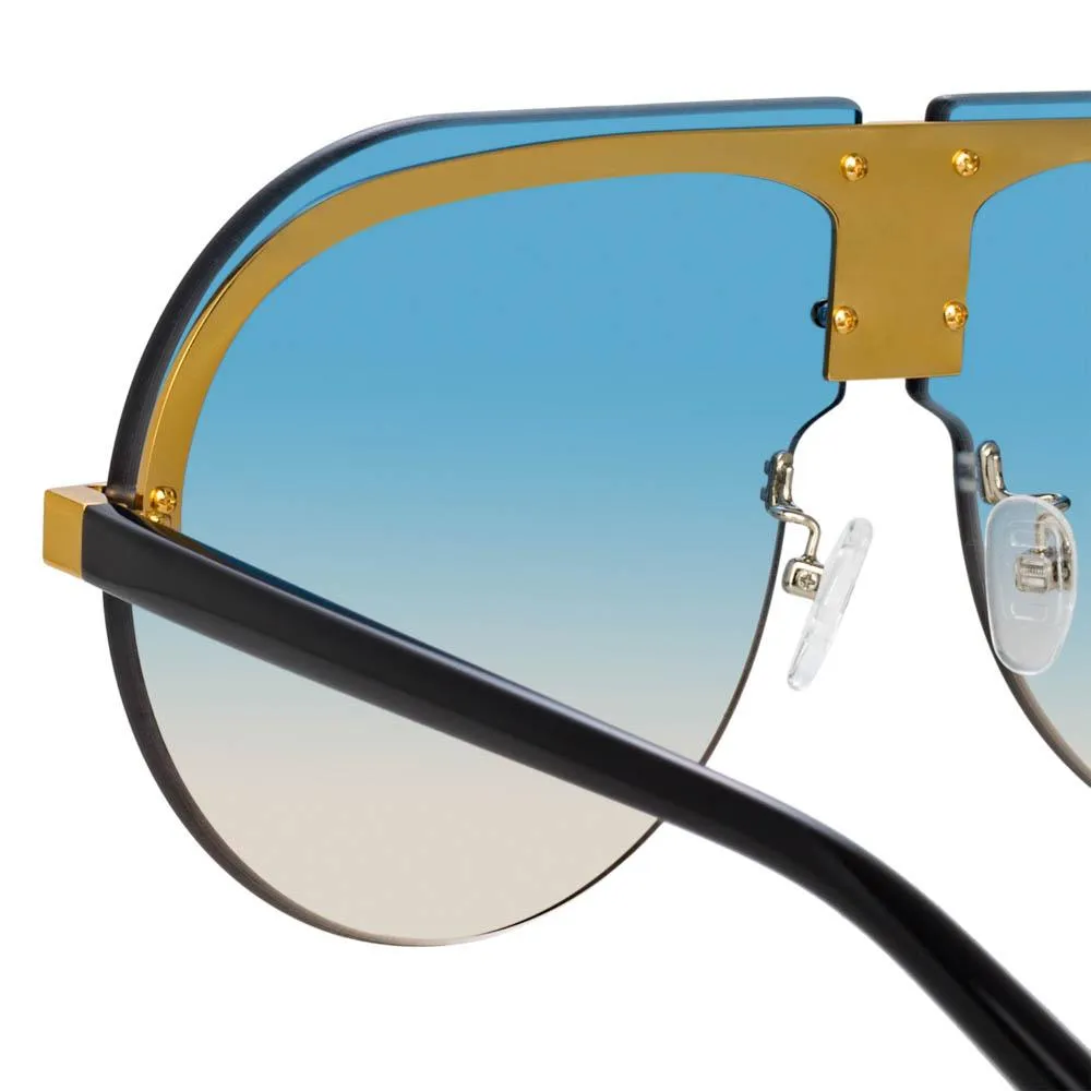 Matthew Williamson Tulip Aviator Sunglasses in Yellow Gold Tone sold by Linda Farrow product image thumbnail 4
