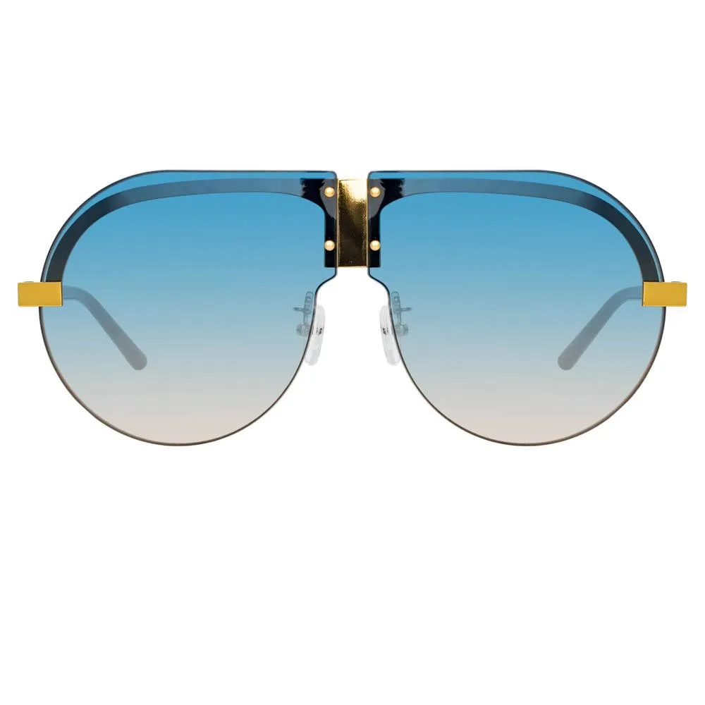 Matthew Williamson Tulip Aviator Sunglasses in Yellow Gold Tone sold by Linda Farrow