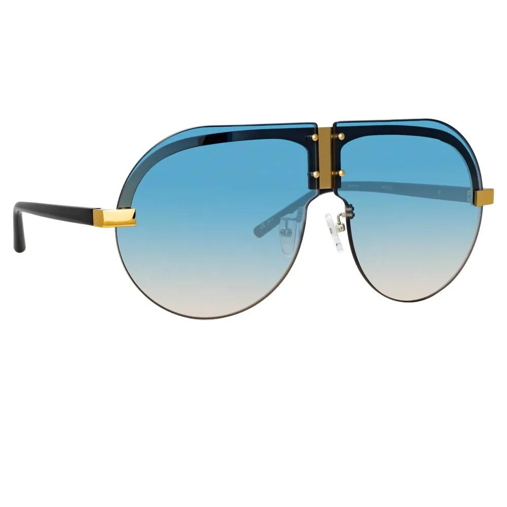 Matthew Williamson Tulip Aviator Sunglasses in Yellow Gold Tone sold by Linda Farrow product image thumbnail 2