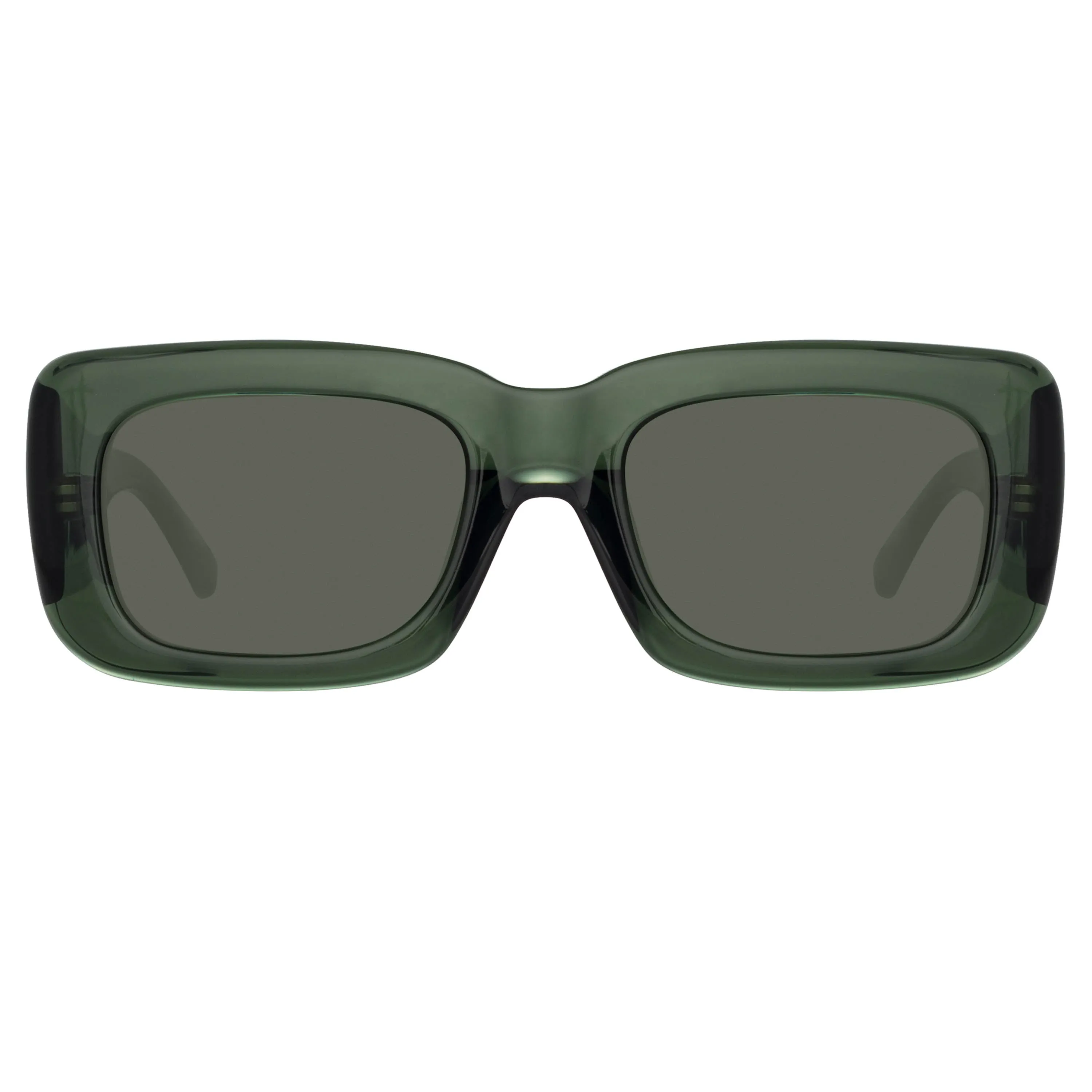 The Attico Marfa Rectangular Sunglasses in Military Green sold by Linda Farrow product image thumbnail 2