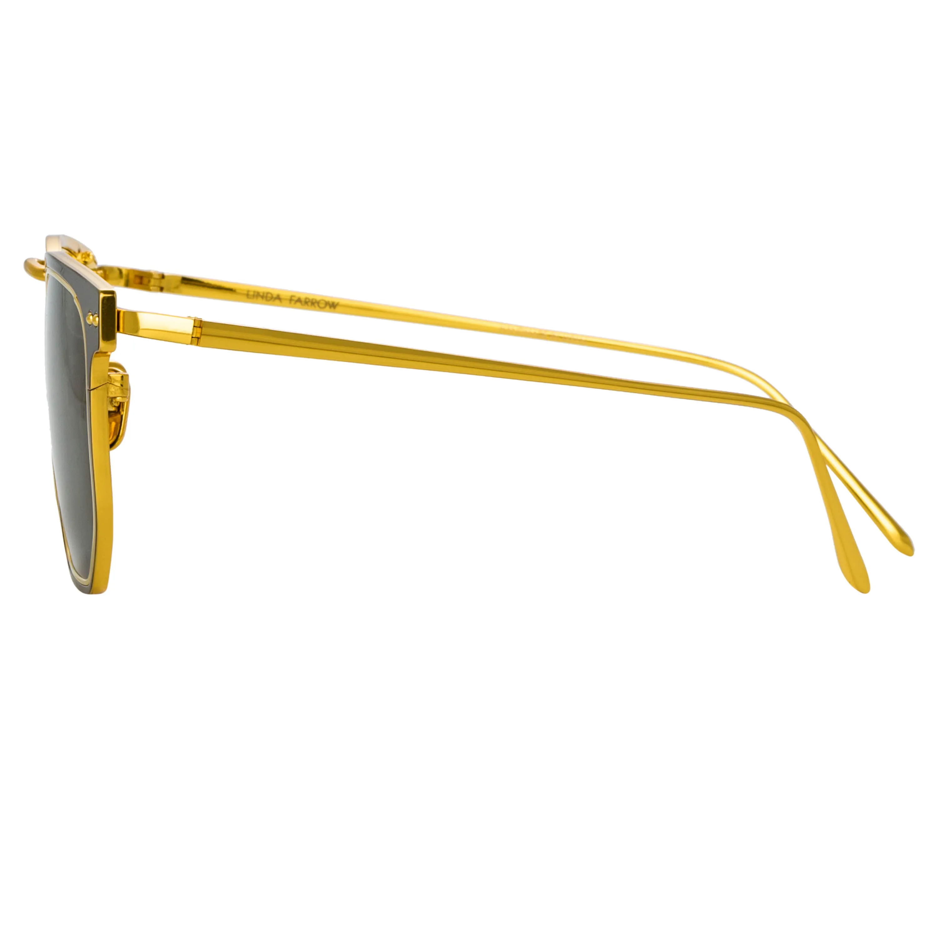 Saul D-Frame Sunglasses in Black and Yellow Gold sold by Linda Farrow product image thumbnail 3