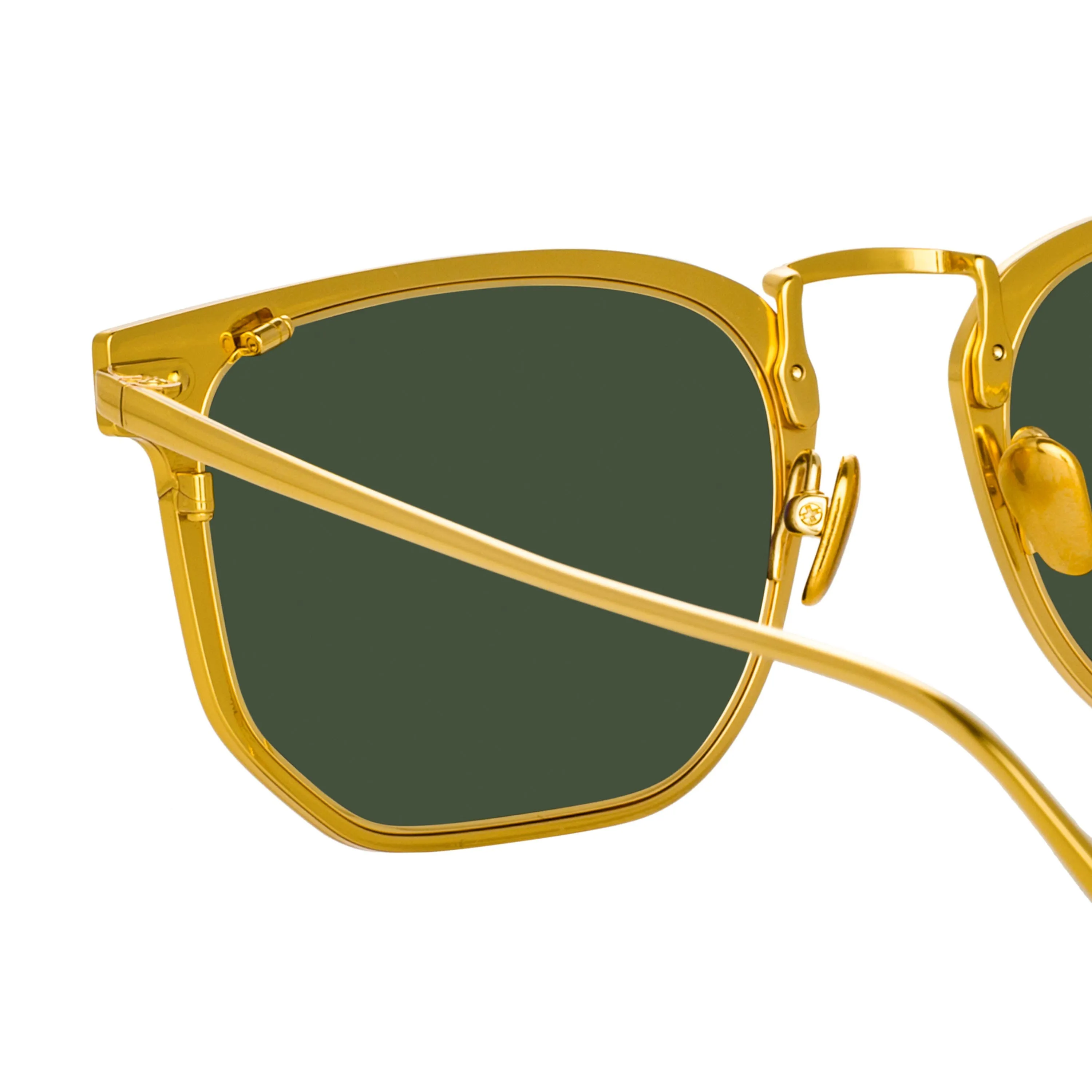 Saul D-Frame Sunglasses in Black and Yellow Gold sold by Linda Farrow product image thumbnail 4