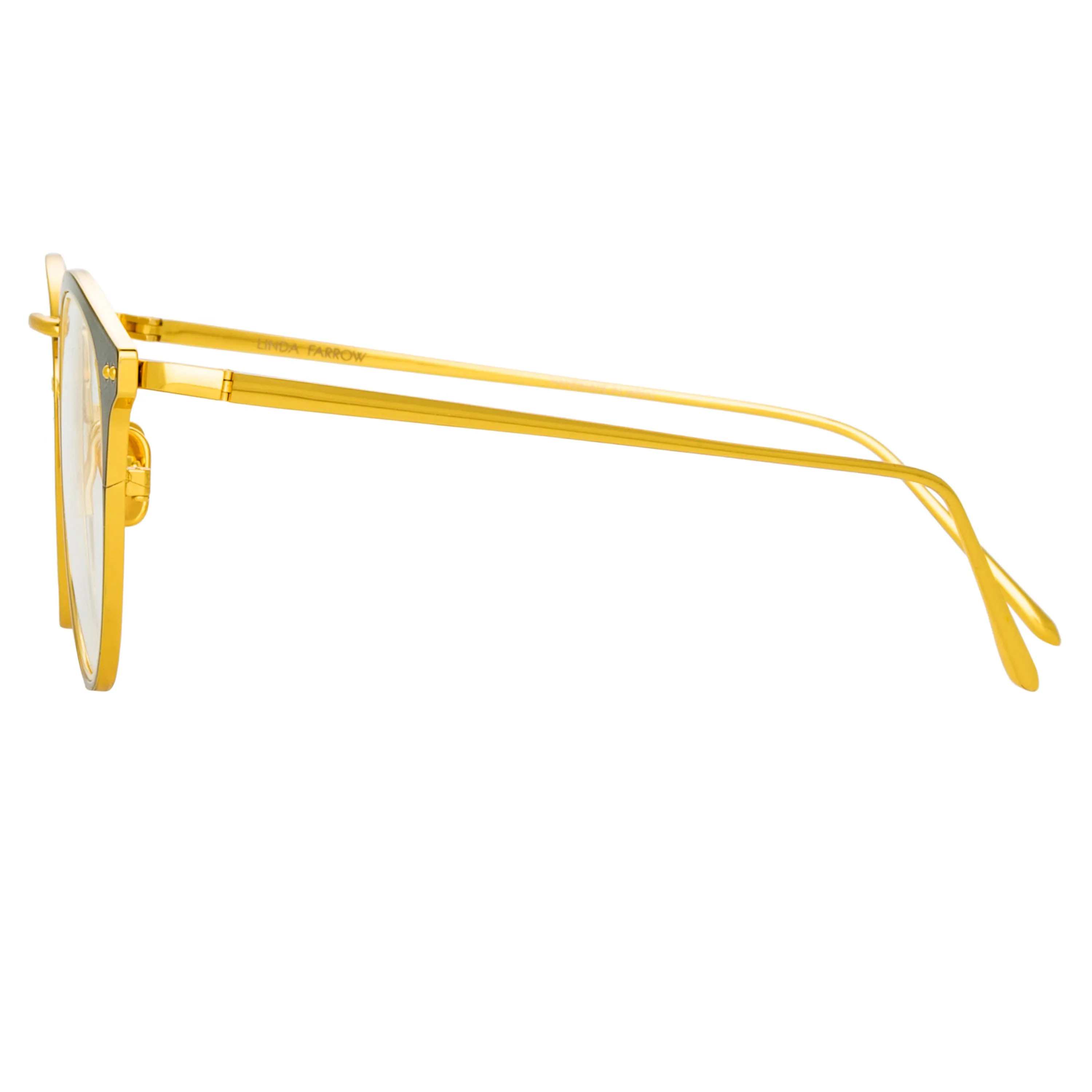 The Cooper | Oval Optical Frame in Black and Yellow Gold (C4) sold by Linda Farrow product image thumbnail 3