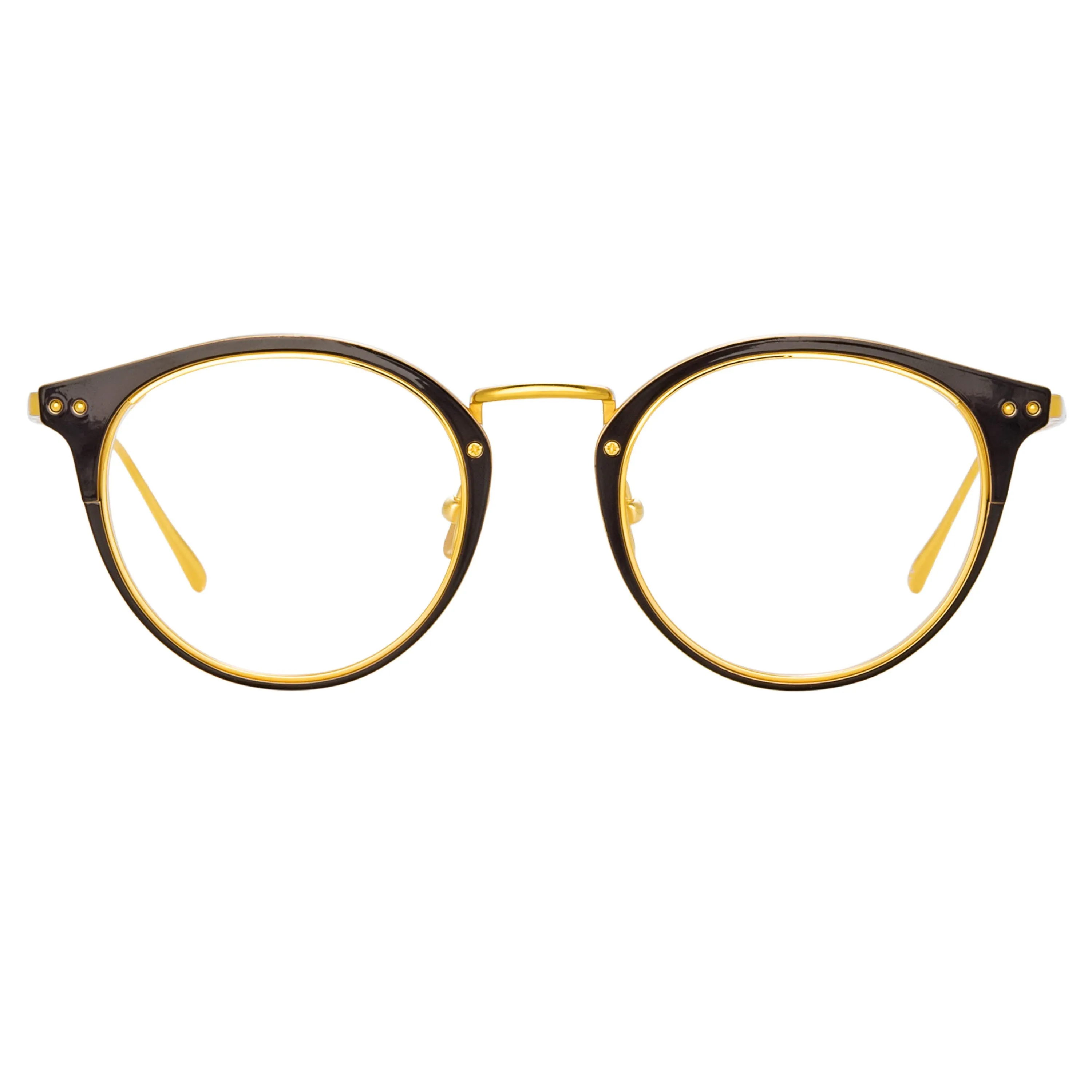 The Cooper | Oval Optical Frame in Black and Yellow Gold (C4) sold by Linda Farrow product image thumbnail 2