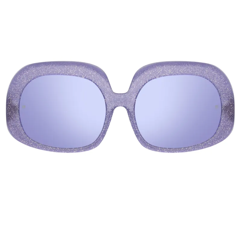 Lea Oversized Sunglasses in Purple sold by Linda Farrow