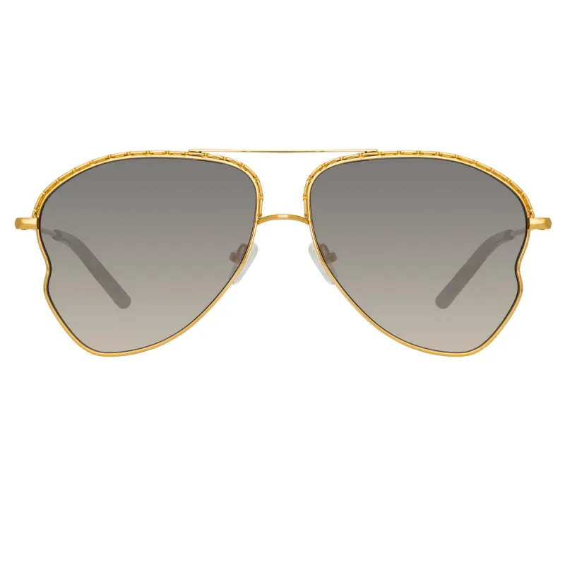 Matthew Williamson Lupin Sunglasses in Yellow Gold sold by Linda Farrow