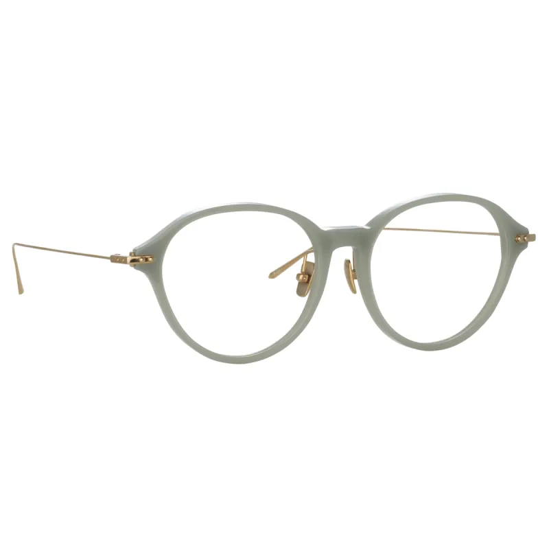 Pearce Oval Optical Frame in Steel  (Asian Fit) sold by Linda Farrow