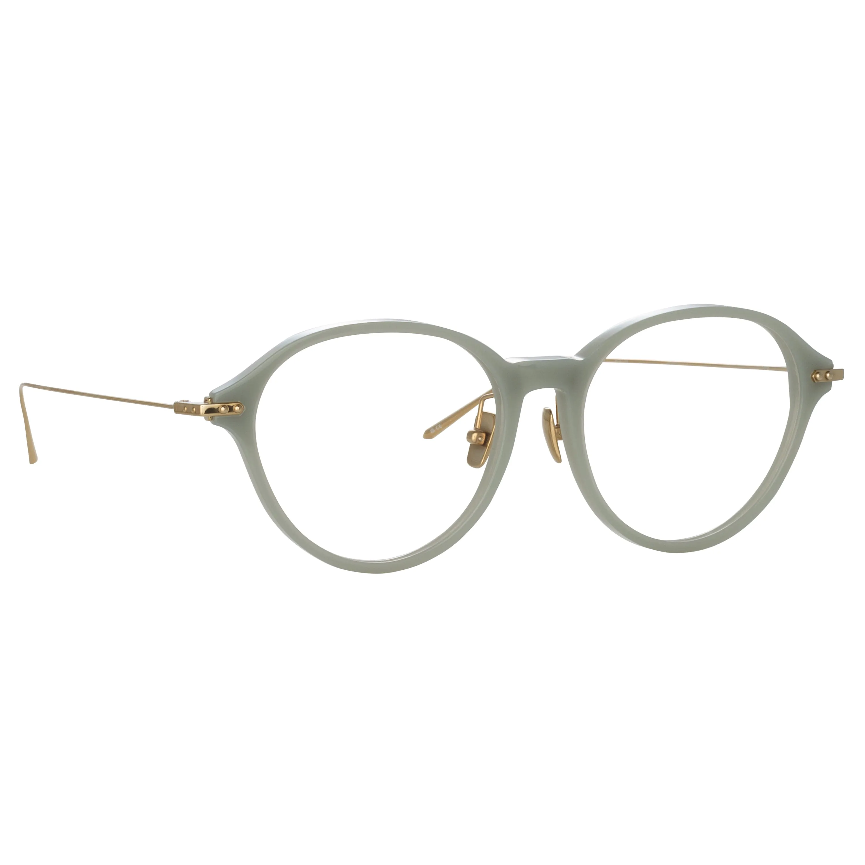 Pearce Oval Optical Frame in Steel (Asian Fit) sold by Linda Farrow