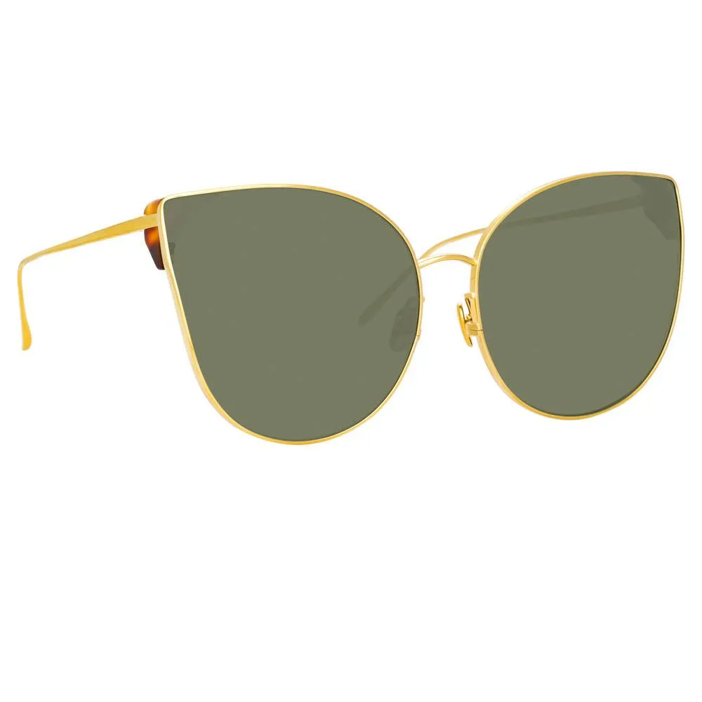 Flyer Cat Eye Sunglasses in Yellow Gold sold by Linda Farrow product image thumbnail 2