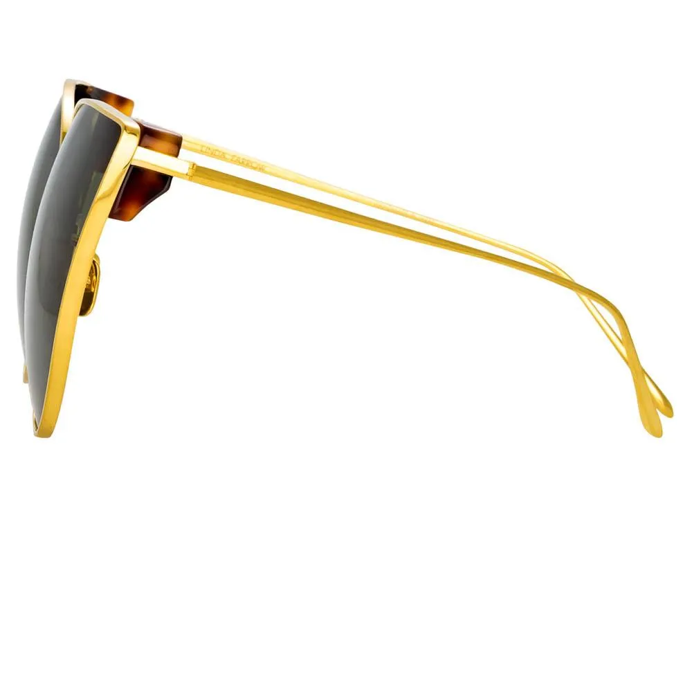 Flyer Cat Eye Sunglasses in Yellow Gold sold by Linda Farrow product image thumbnail 3