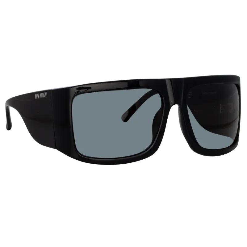 The Attico Andre Oversized Sunglasses in Black sold by Linda Farrow
