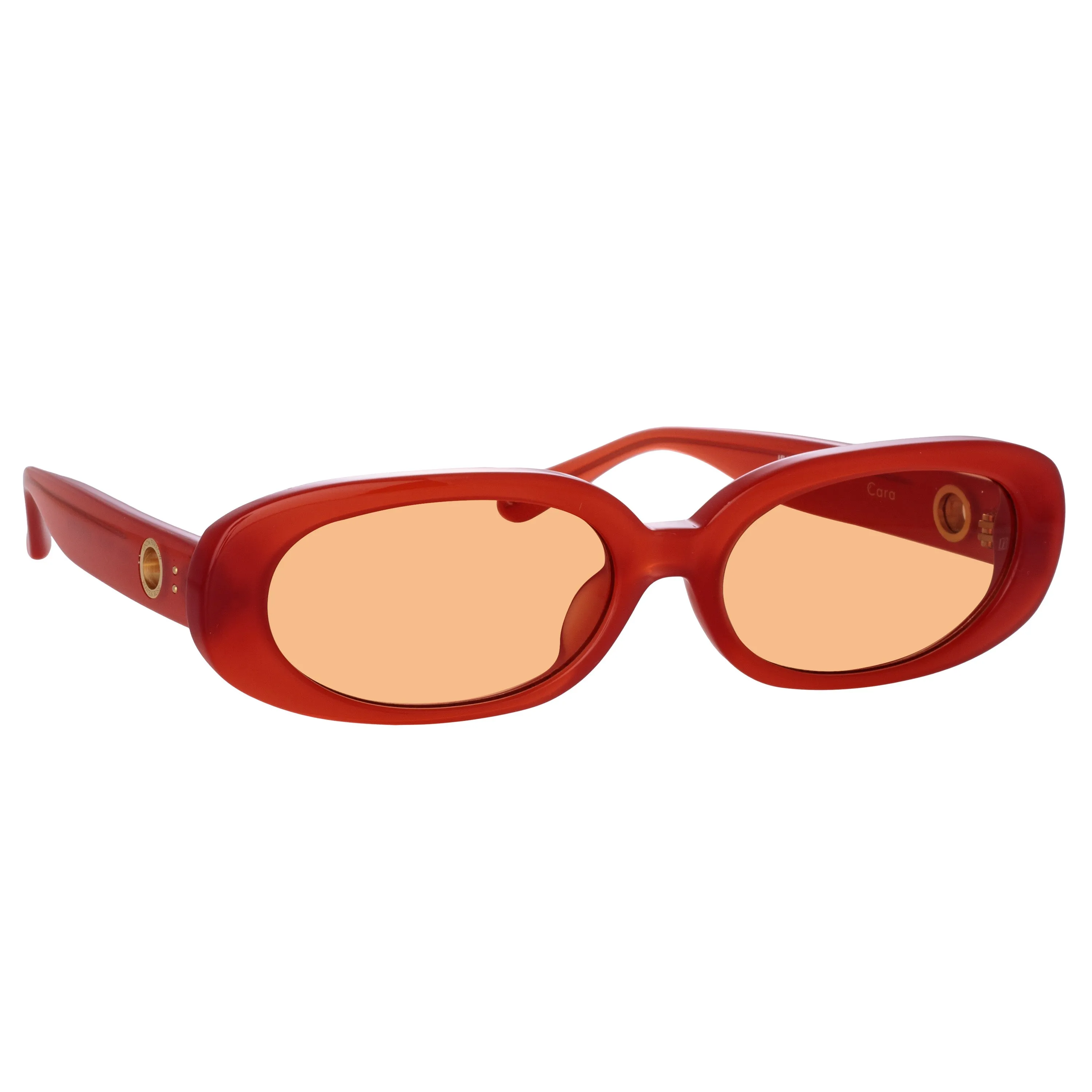 Cara Oval Sunglasses in Terracotta sold by Linda Farrow product image thumbnail 3