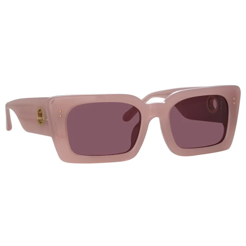 Nieve Rectangular Sunglasses in Lilac sold by Linda Farrow