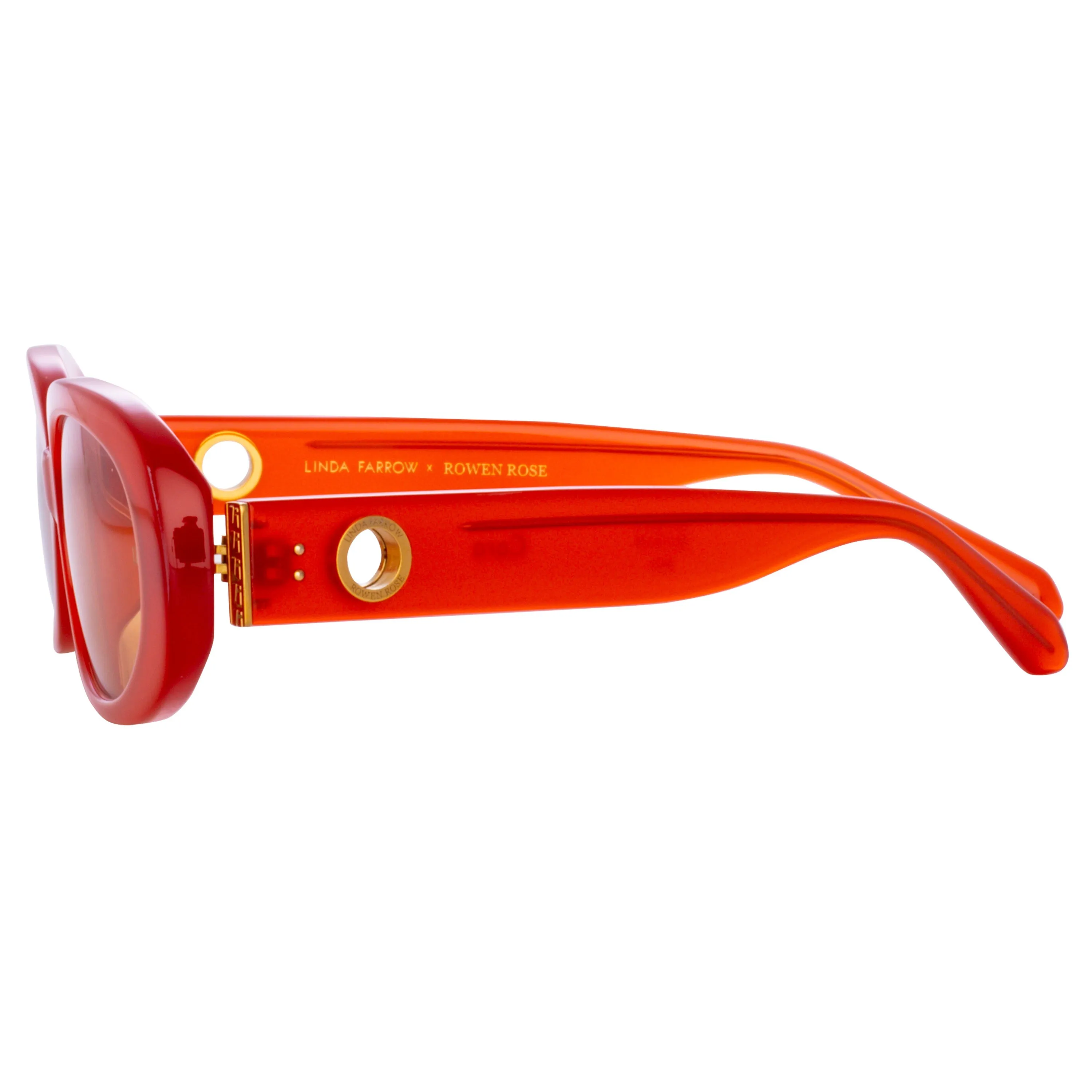 Cara Oval Sunglasses in Terracotta sold by Linda Farrow product image thumbnail 4