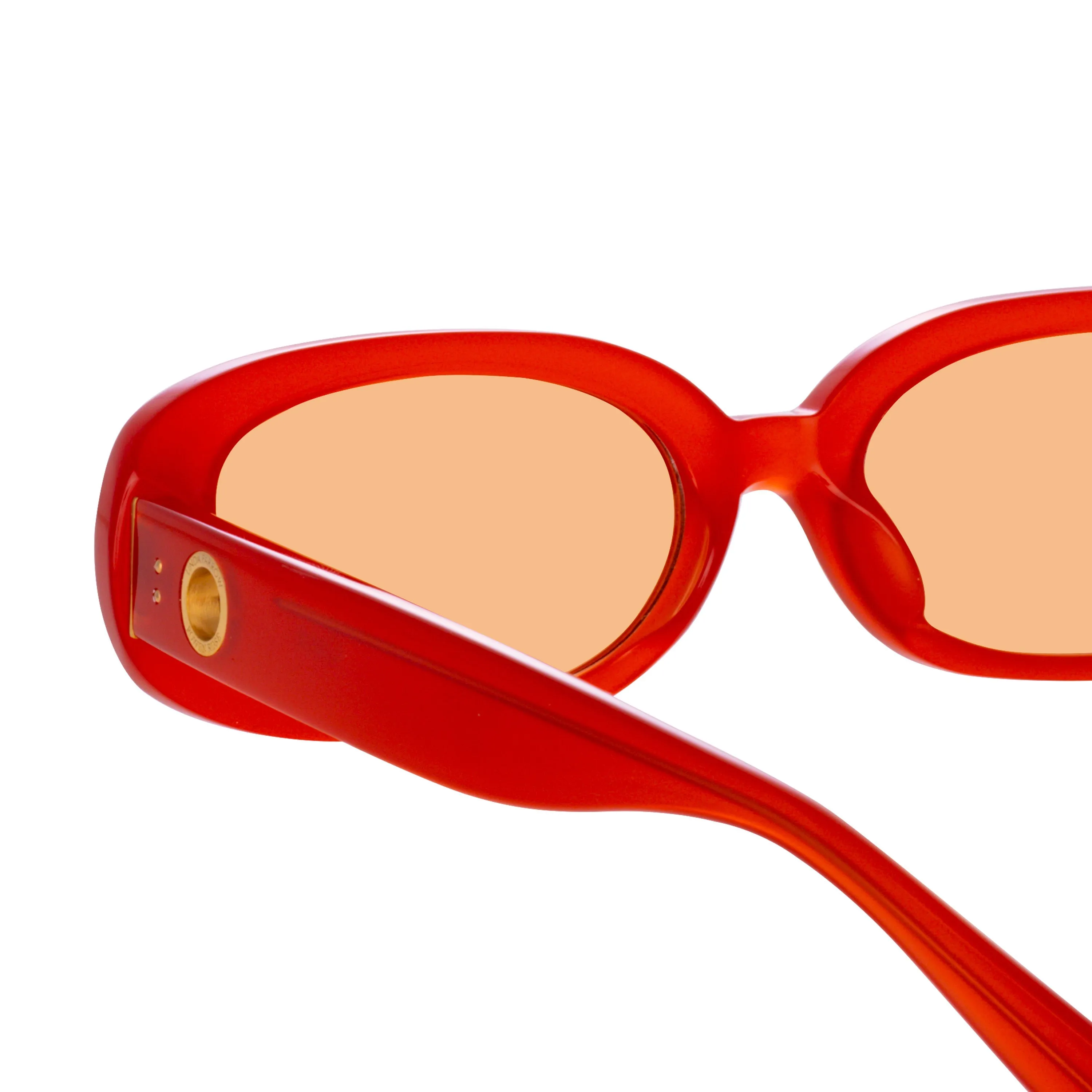 Cara Oval Sunglasses in Terracotta sold by Linda Farrow product image thumbnail 5